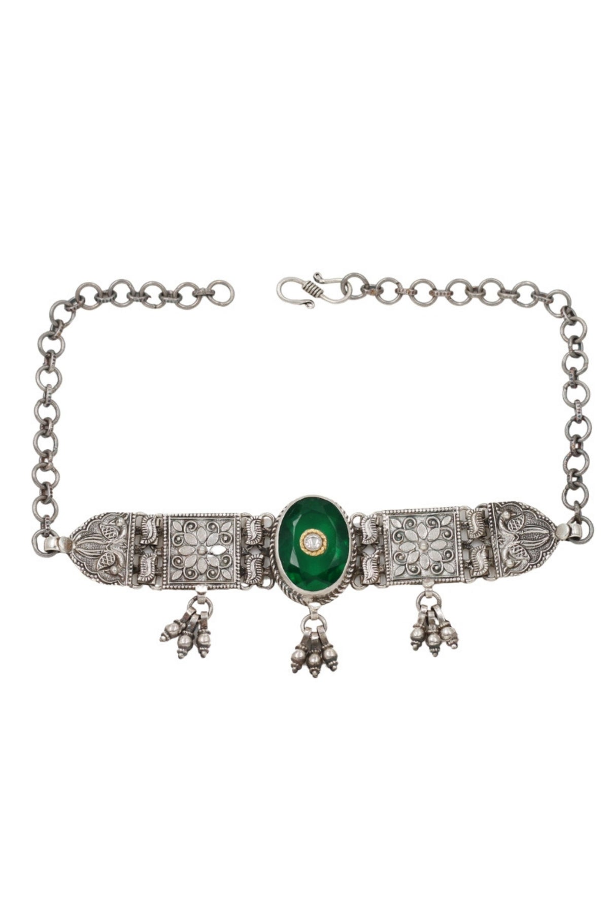 Emerald Silver Choker