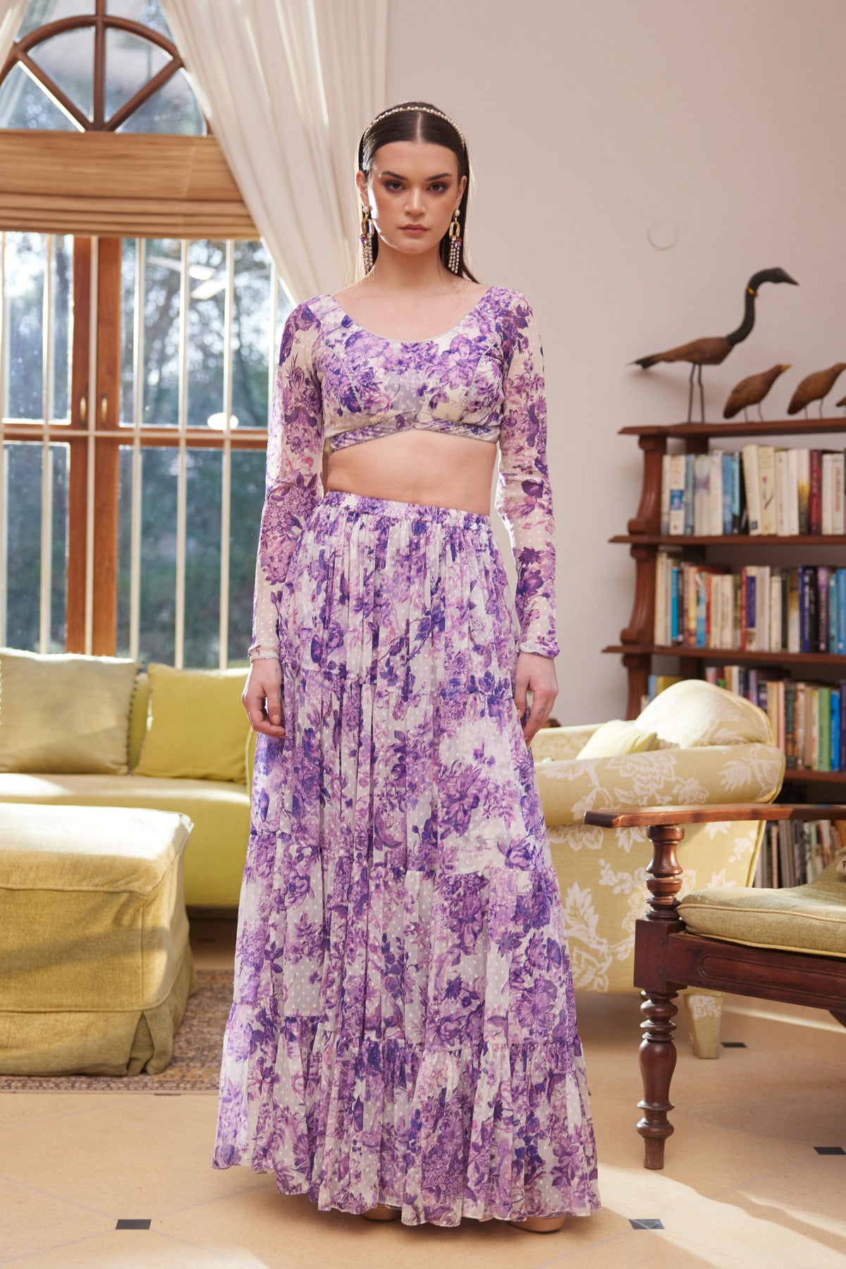 Purple Skirt Set