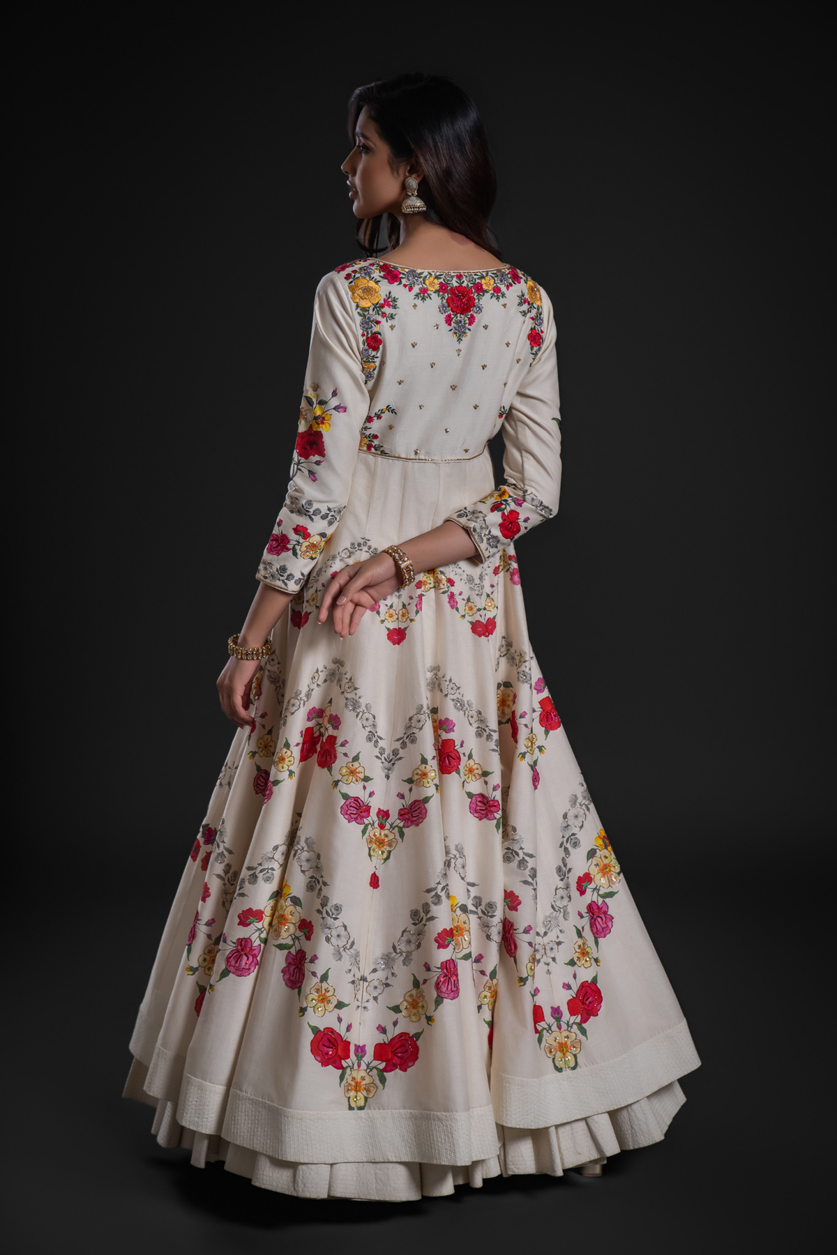 Anarkali Set With Churidar And Dupatta