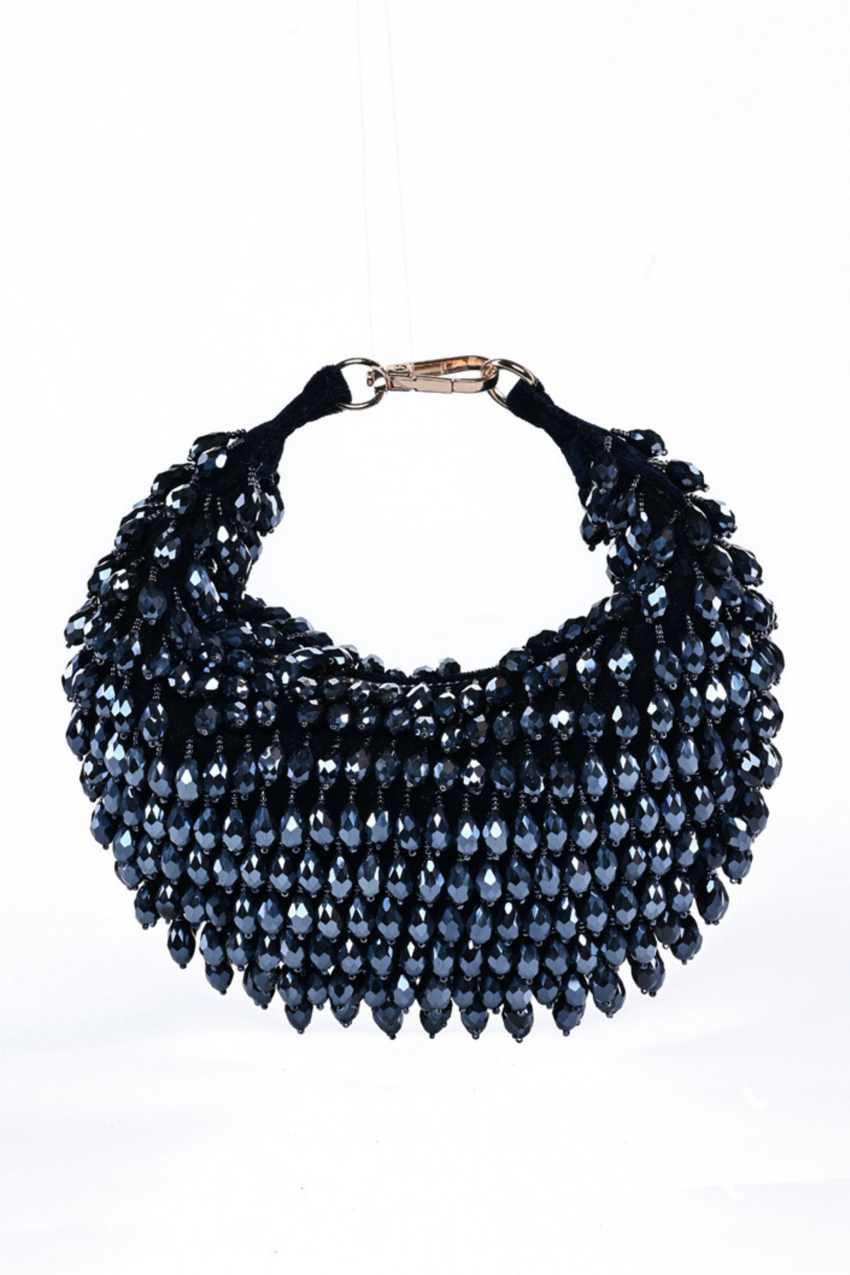 Ophelia Navy Blue Embellished Hobo Bag