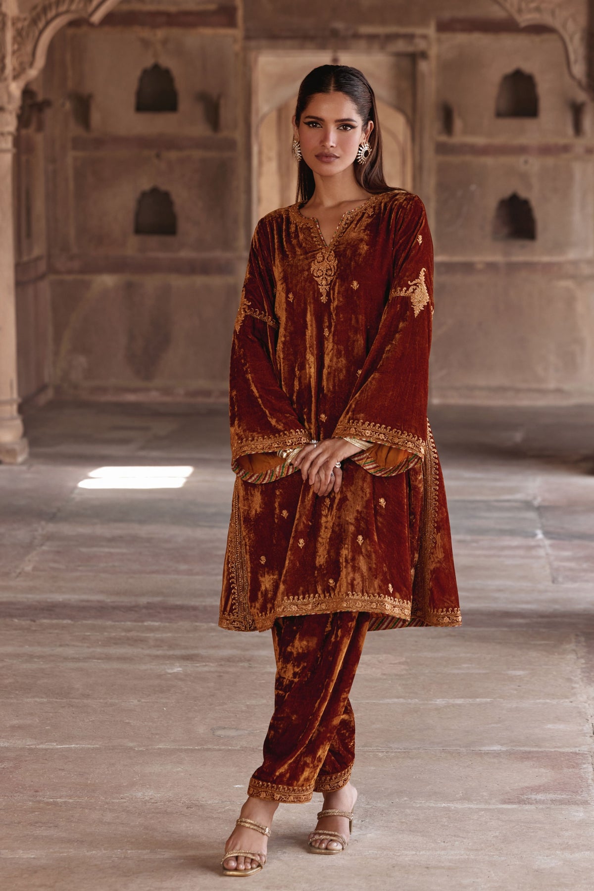 Golden Brown Anam Kaftan Set