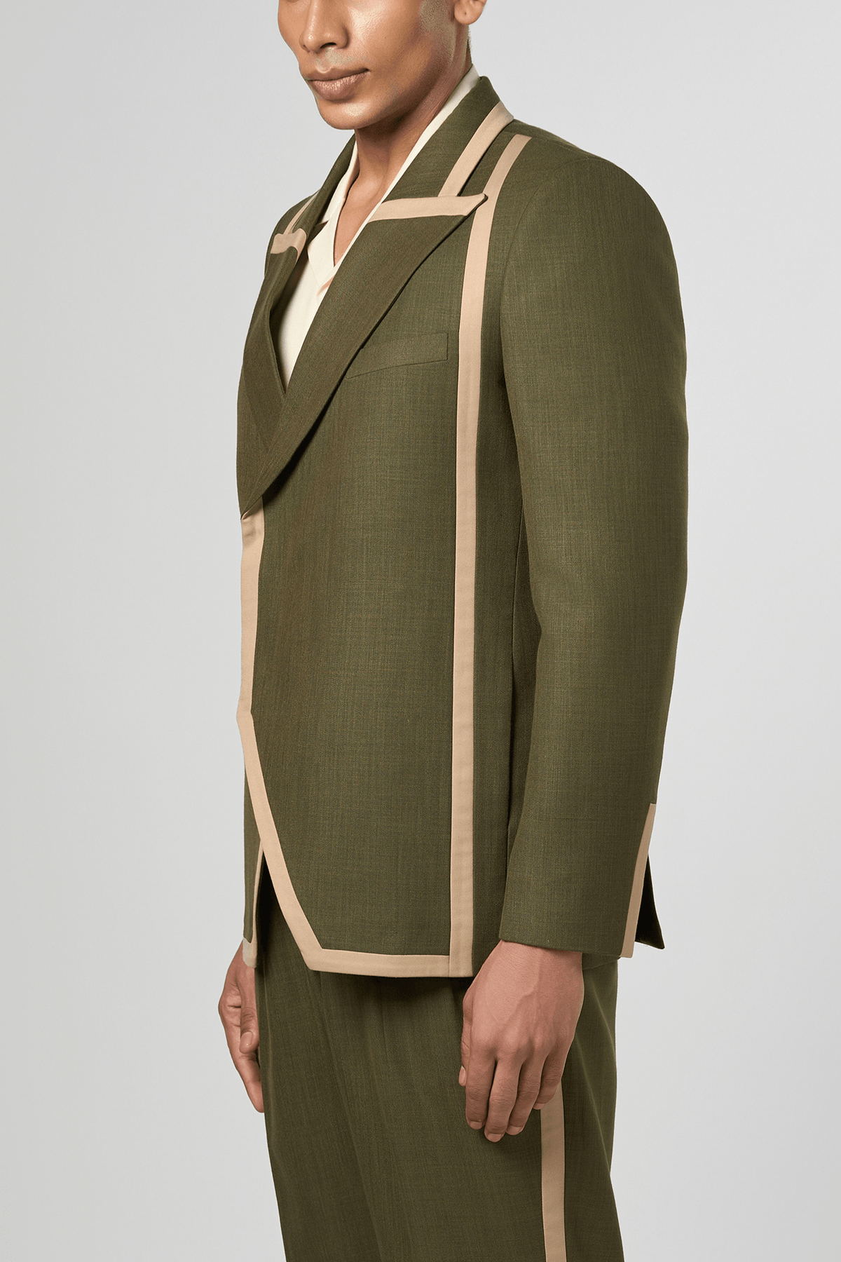 Olive Column Blazer