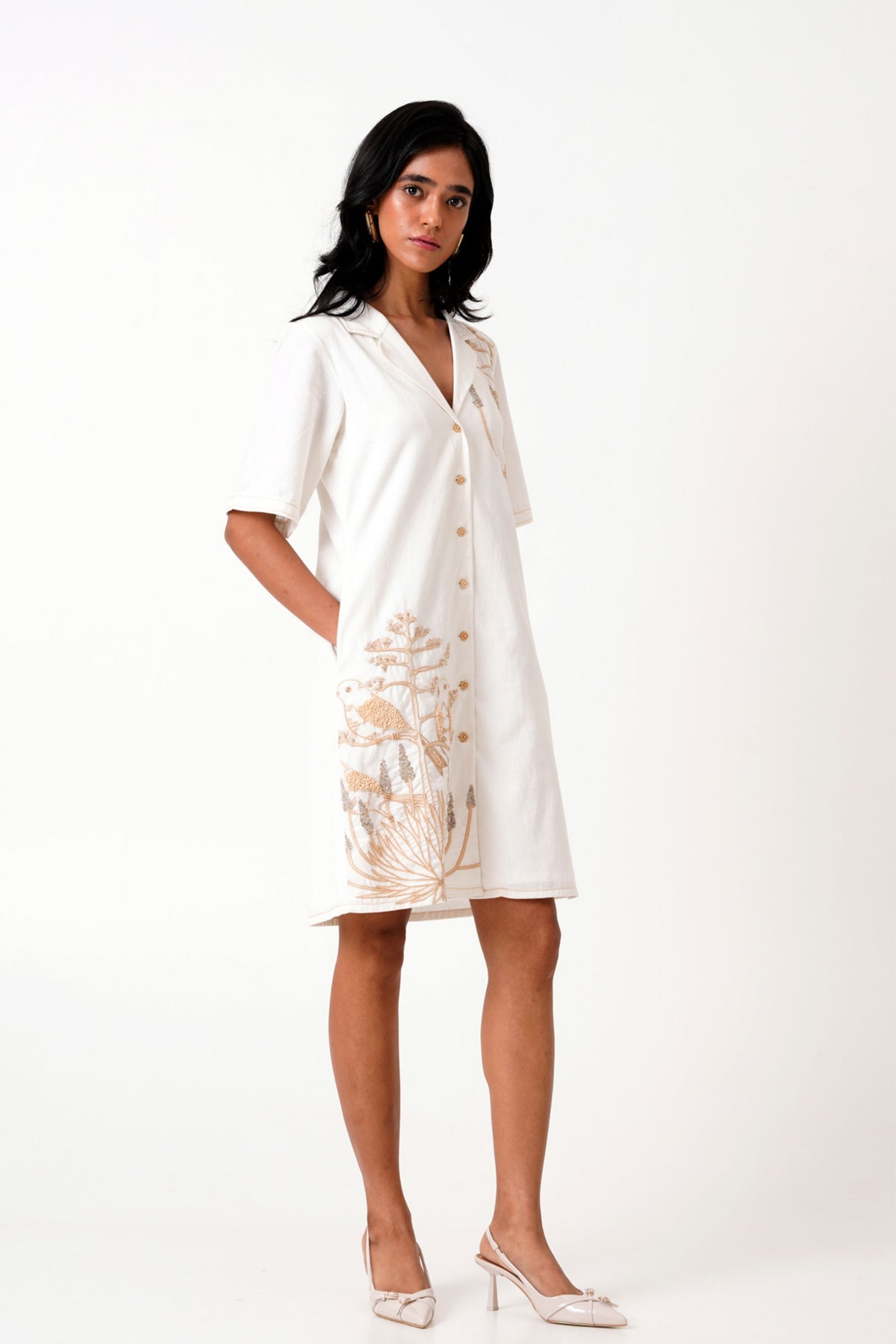 White Taiwo Shirt Dress