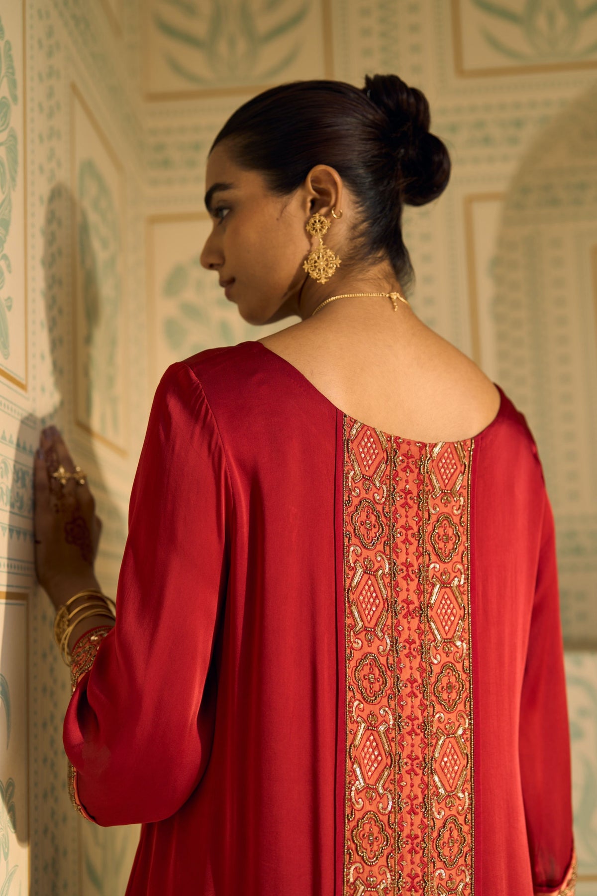 Red Seerat Kurta Set