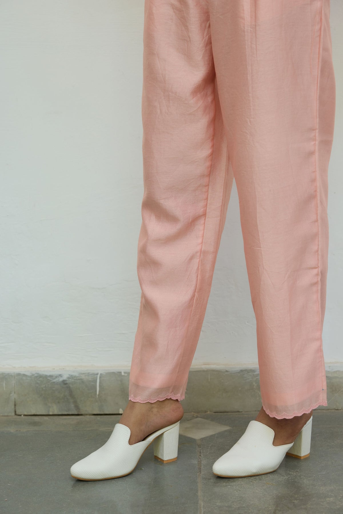 Pink Chanderi Trousers