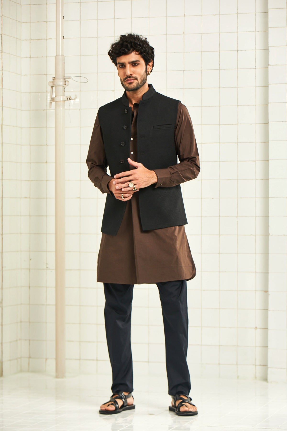 Mukam Quilted Nehru Jacket