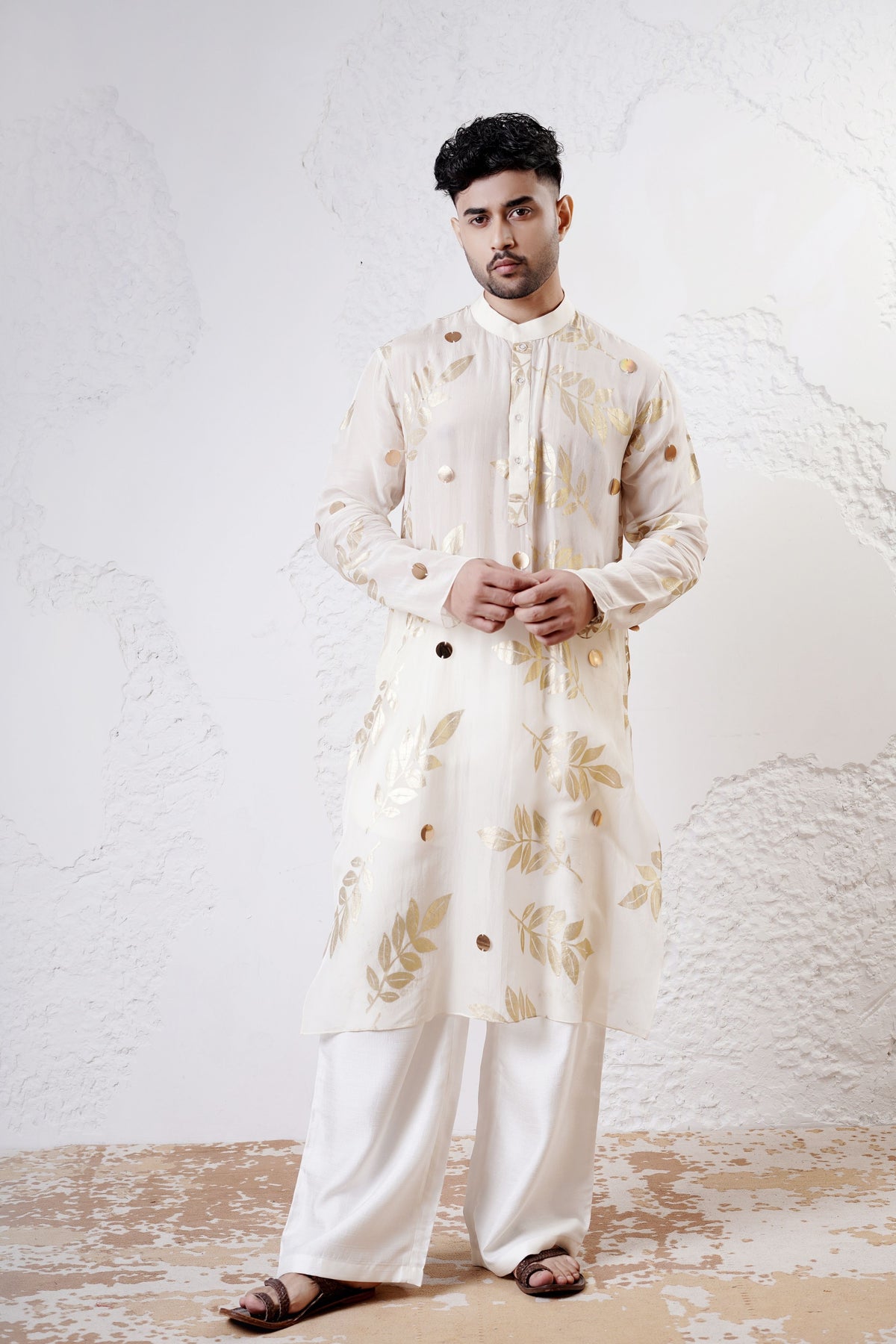 Ivory Leaf Men Kurta Set