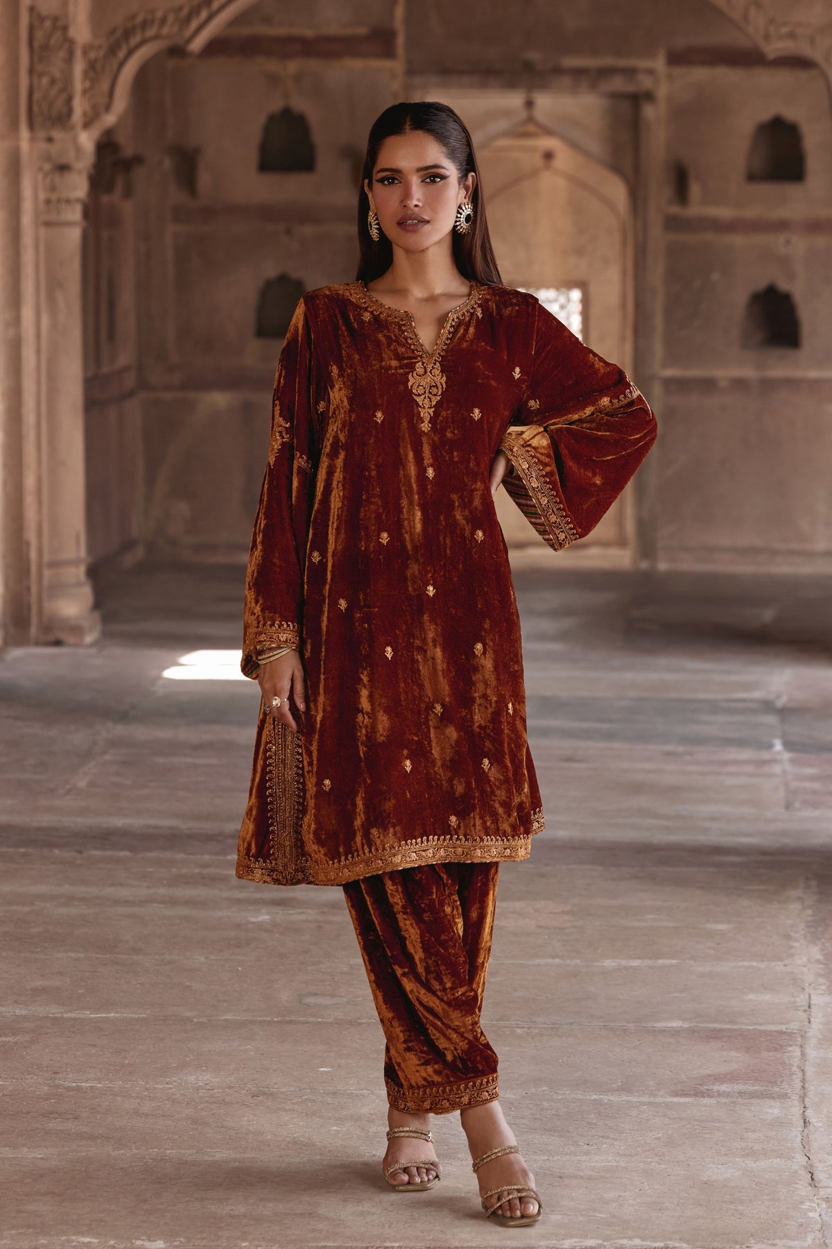 Golden Brown Anam Kaftan Set