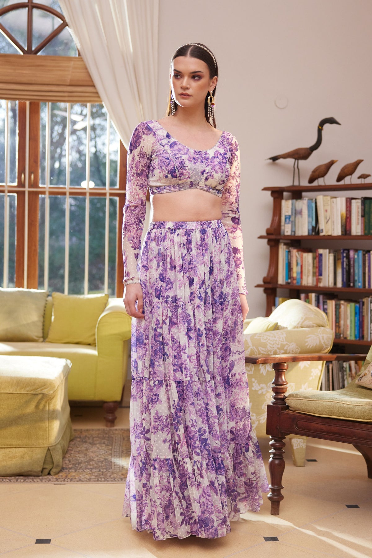 Purple Skirt Set