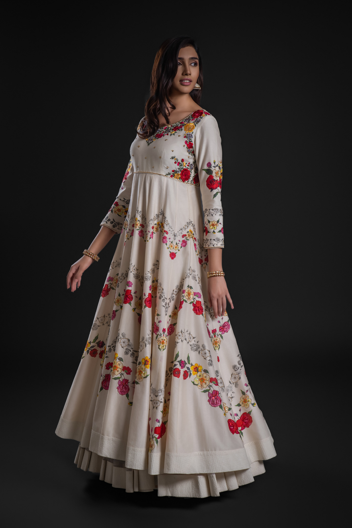 Anarkali Set With Churidar And Dupatta