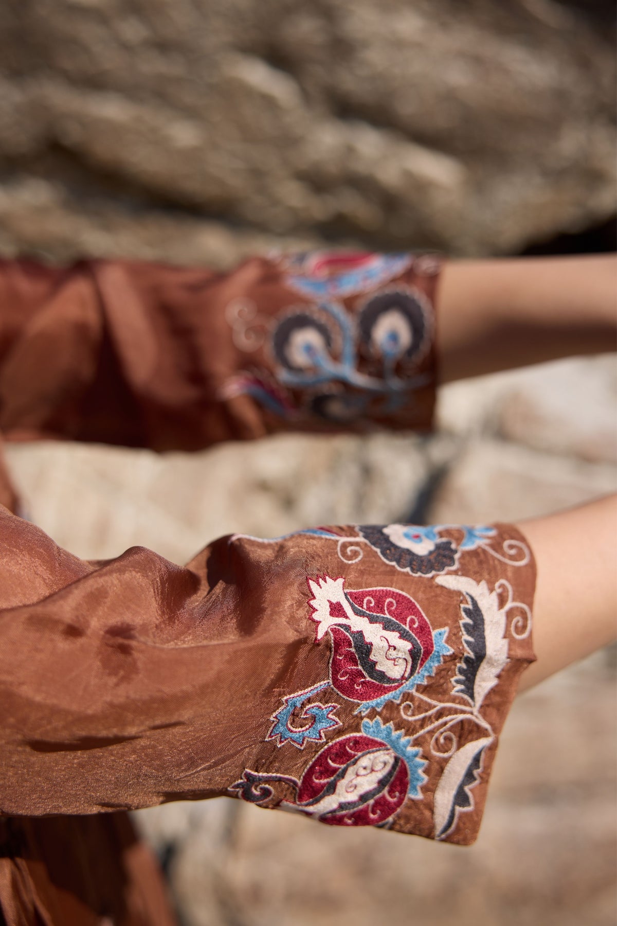 Brown Button Down Flared Kurta