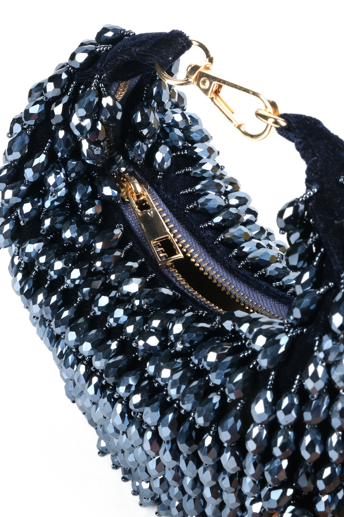 Ophelia Navy Blue Embellished Hobo Bag