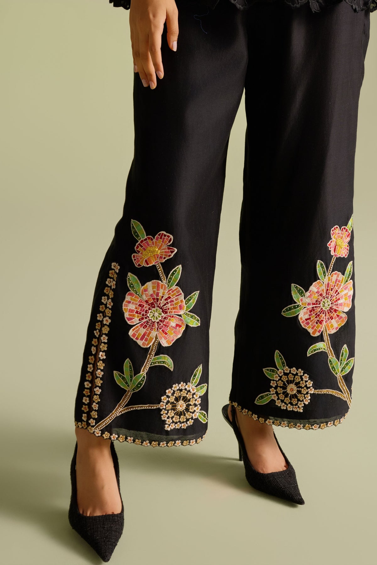 Black Mosaic Pants