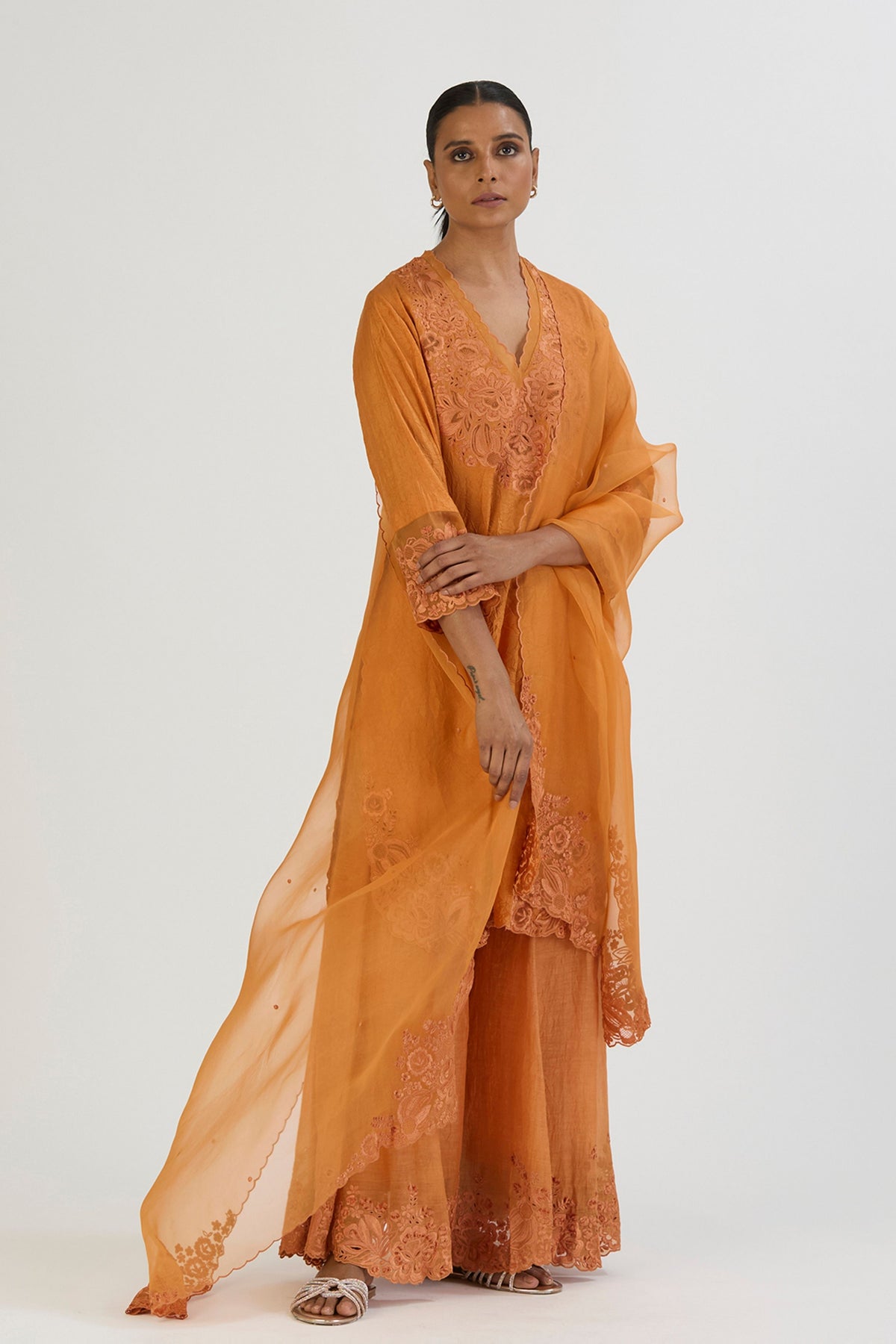 Orange Isha Kurta and Sharara