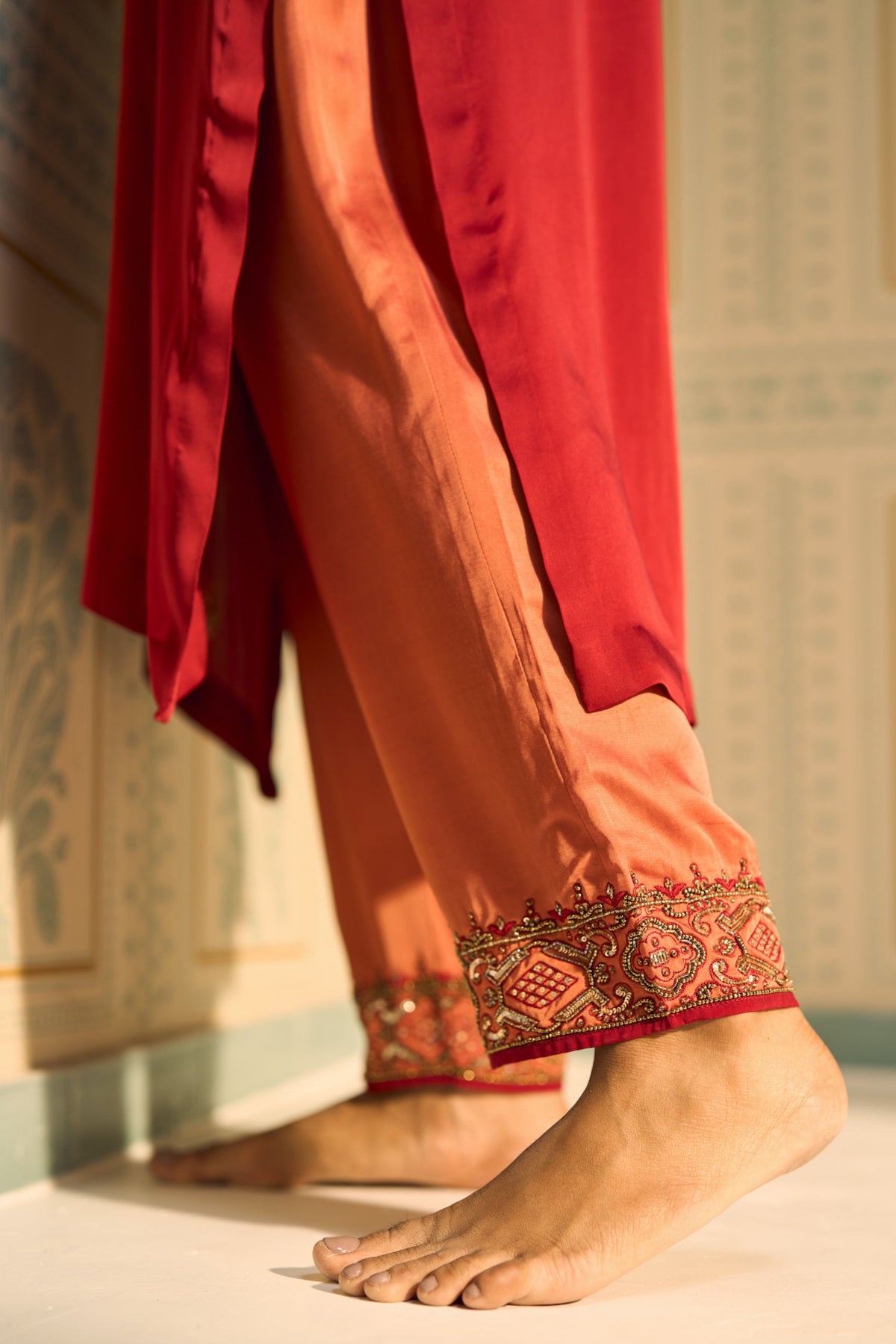 Red Seerat Kurta Set