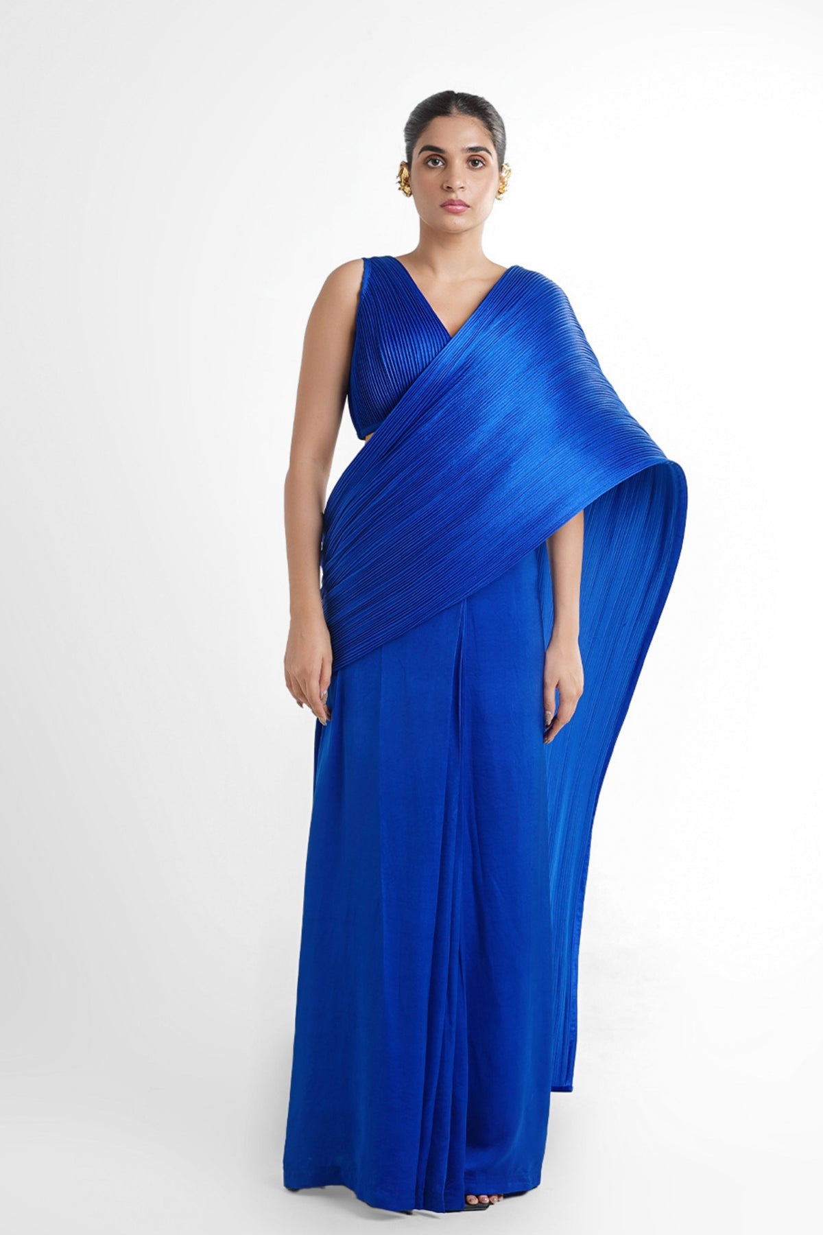 Electric Blue Pre-stitchd Saree