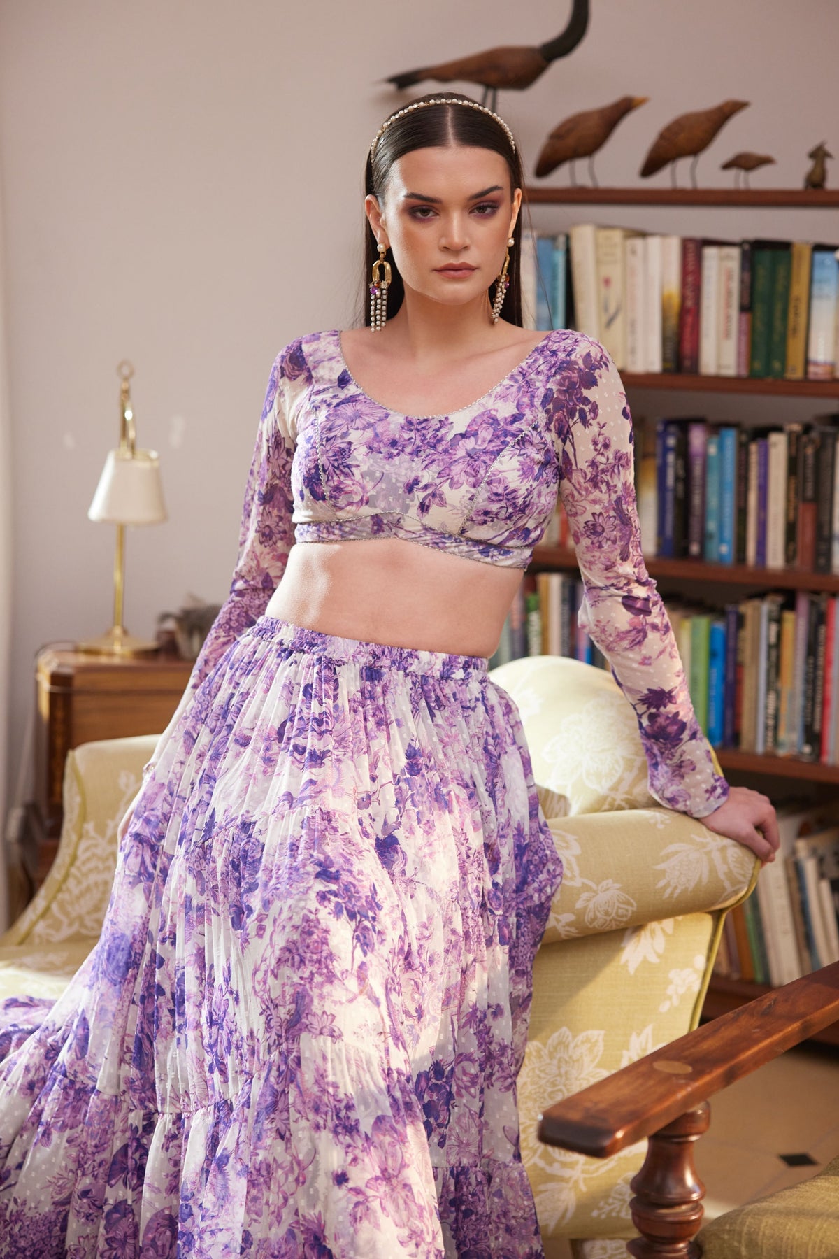 Purple Skirt Set