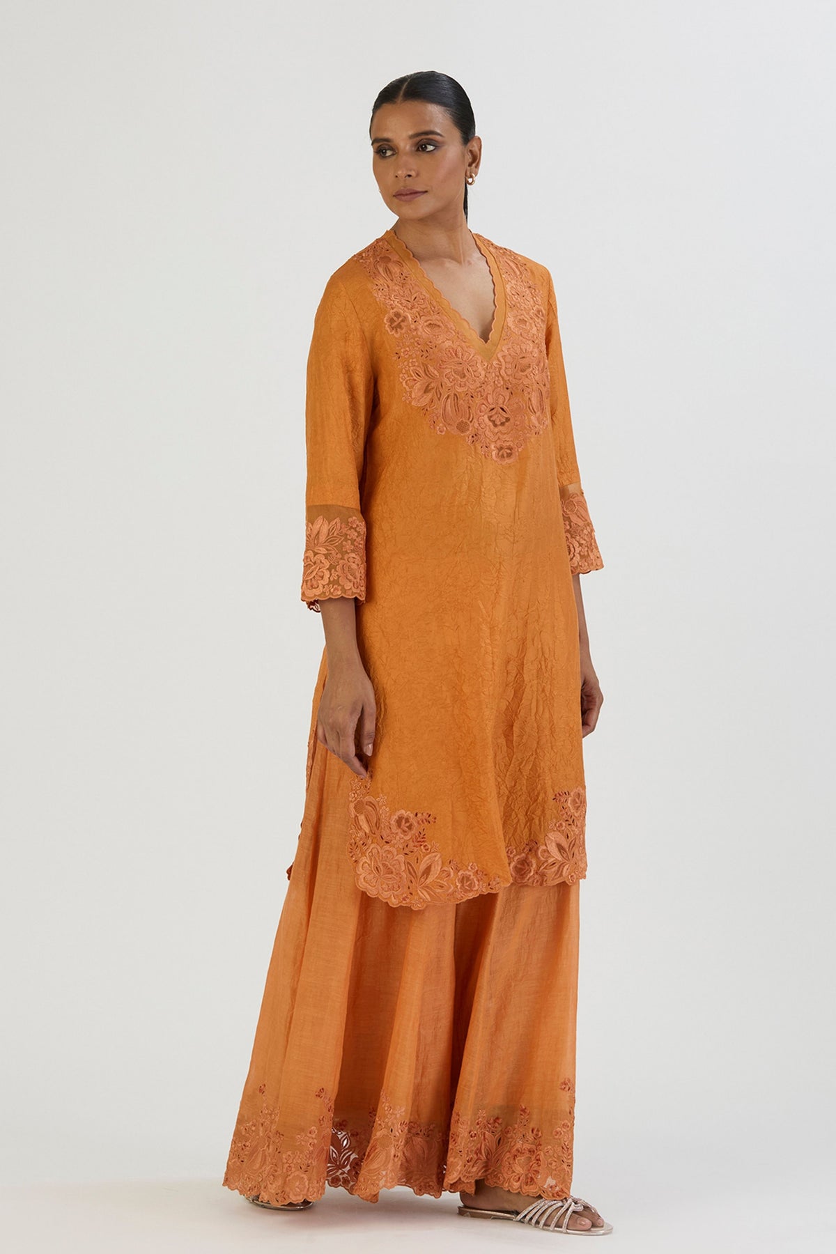 Orange Isha Kurta and Sharara