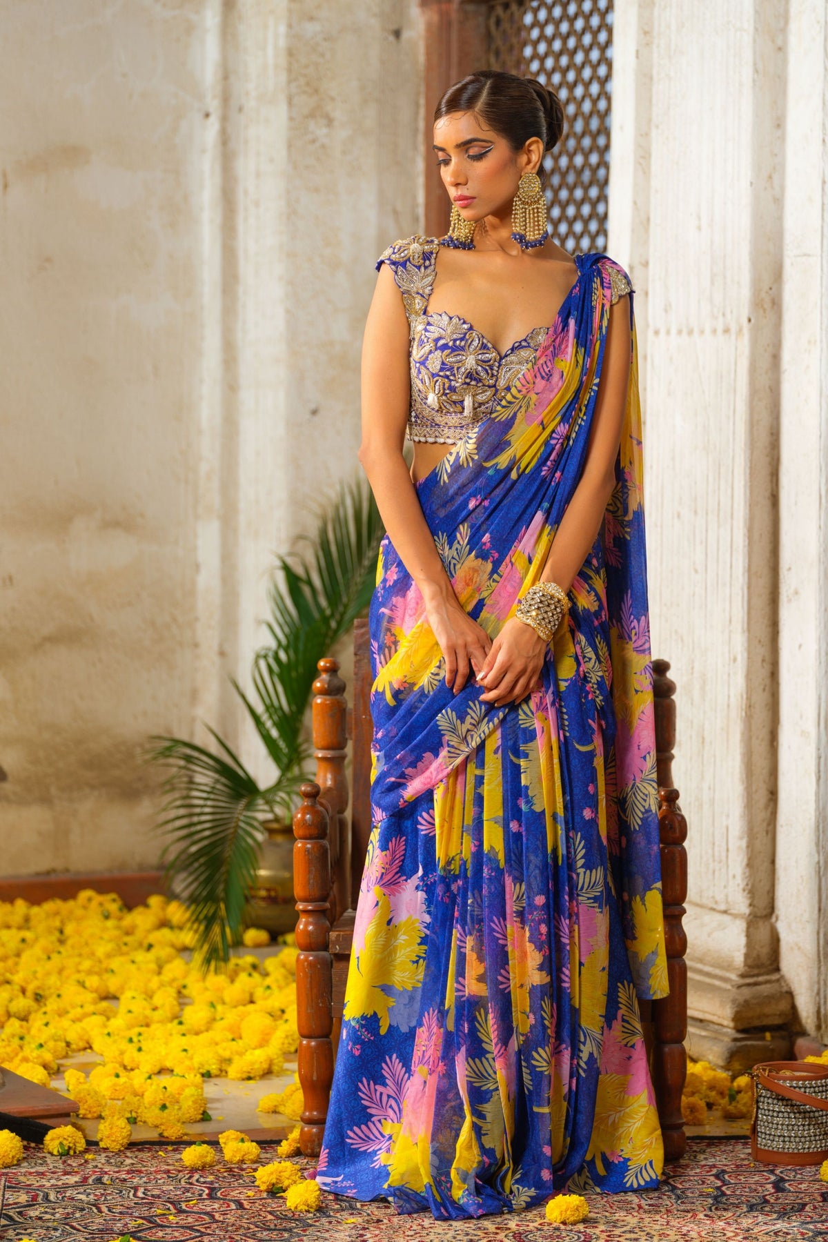 Neela Pre-draped Saree Set