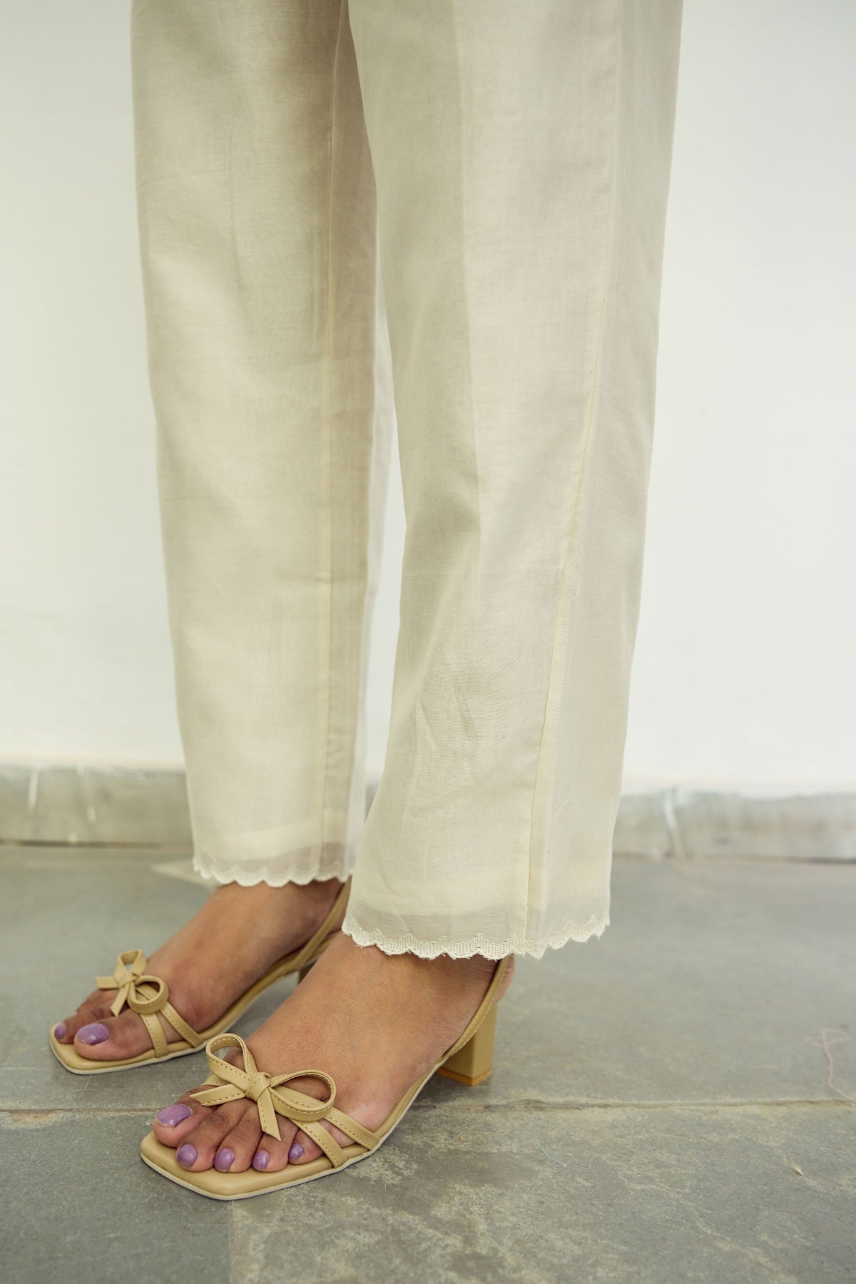 Offwhite Chanderi Trousers