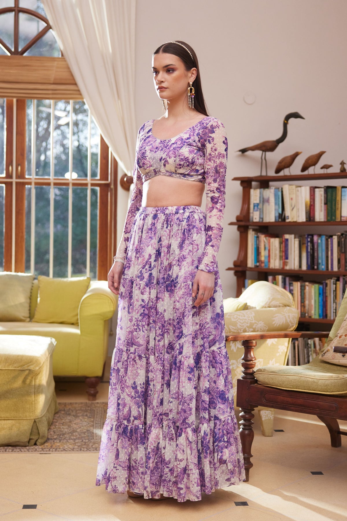 Purple Skirt Set