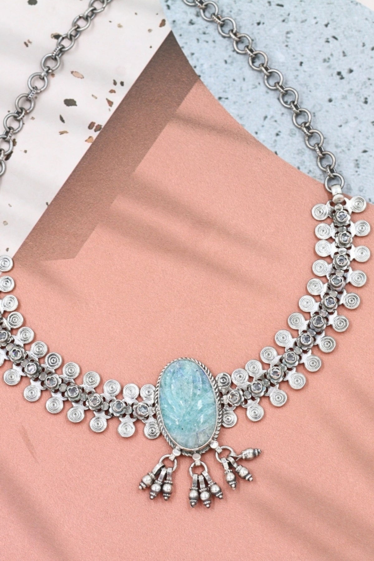 Aqua Silver Necklace