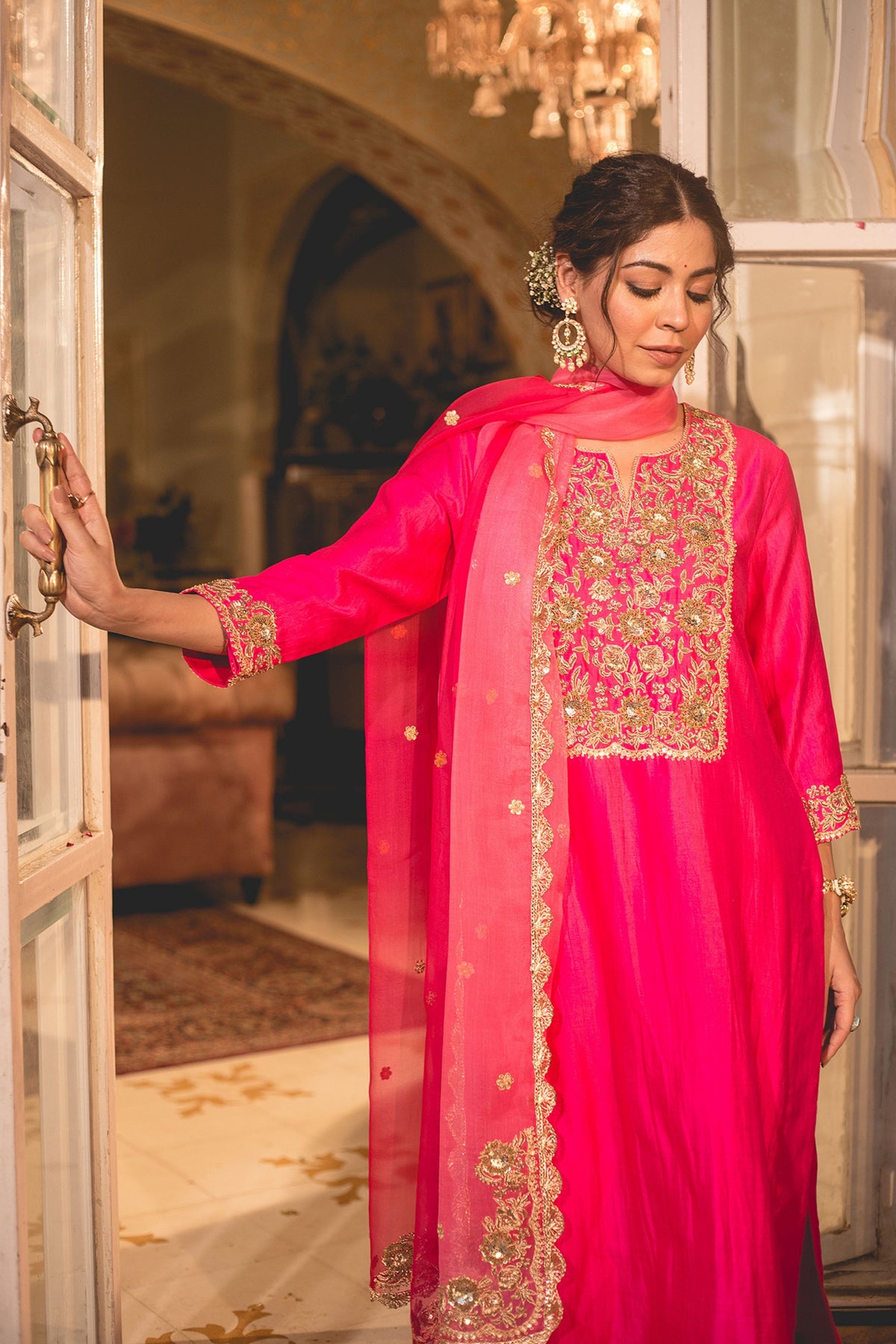 Hot Pink kurta Set