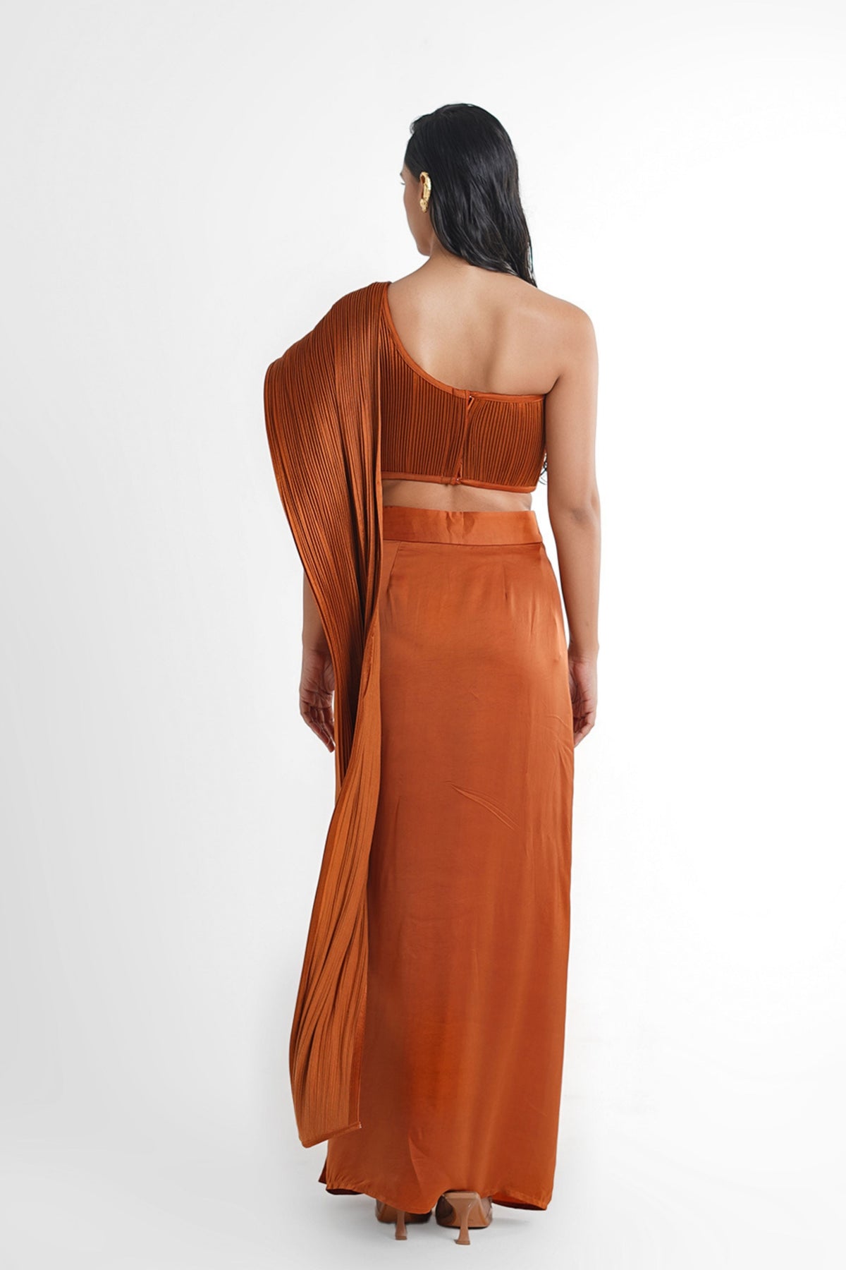 Rust Zeenat Concept Drape Saree