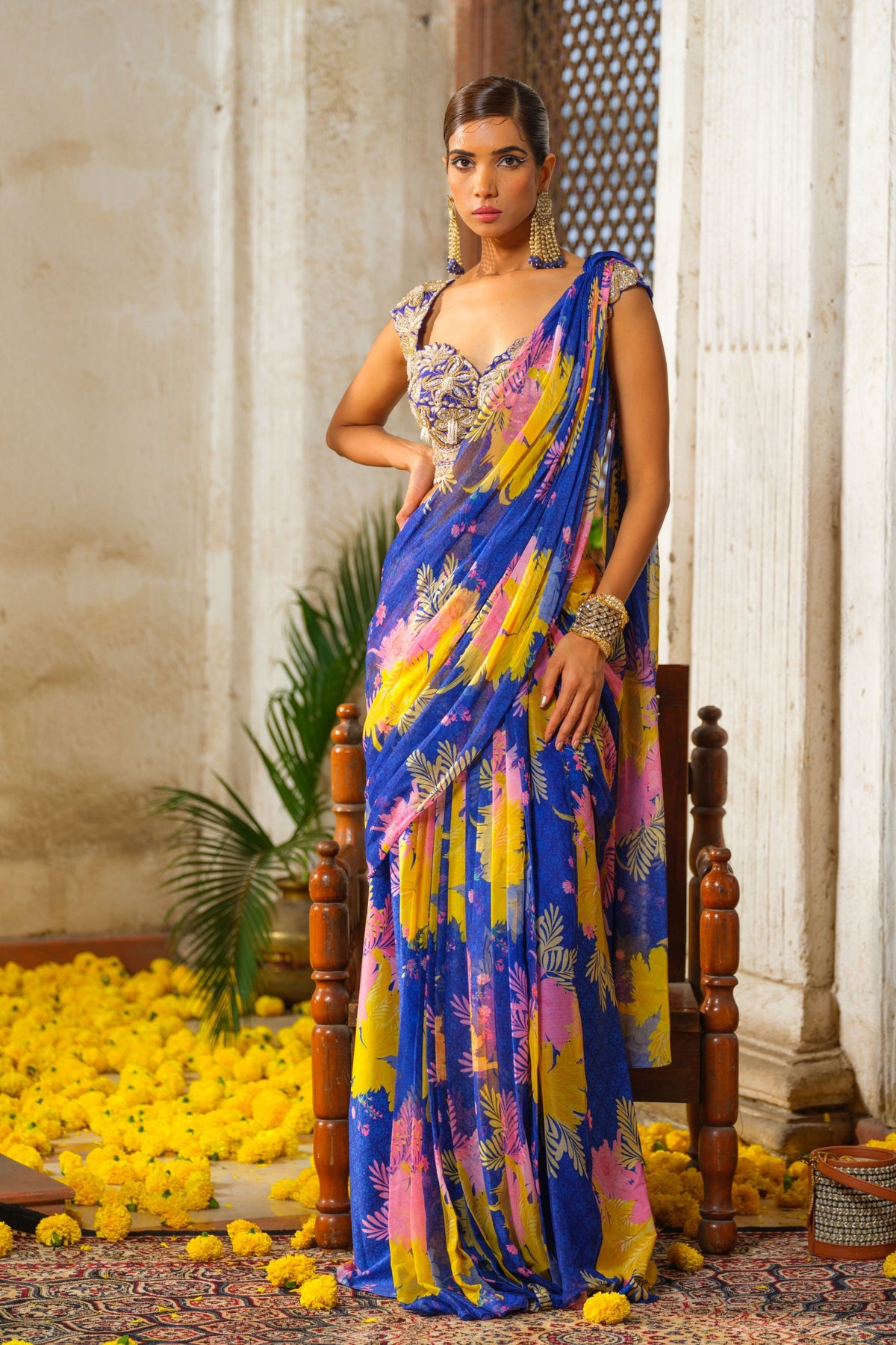 Neela Pre-draped Saree Set