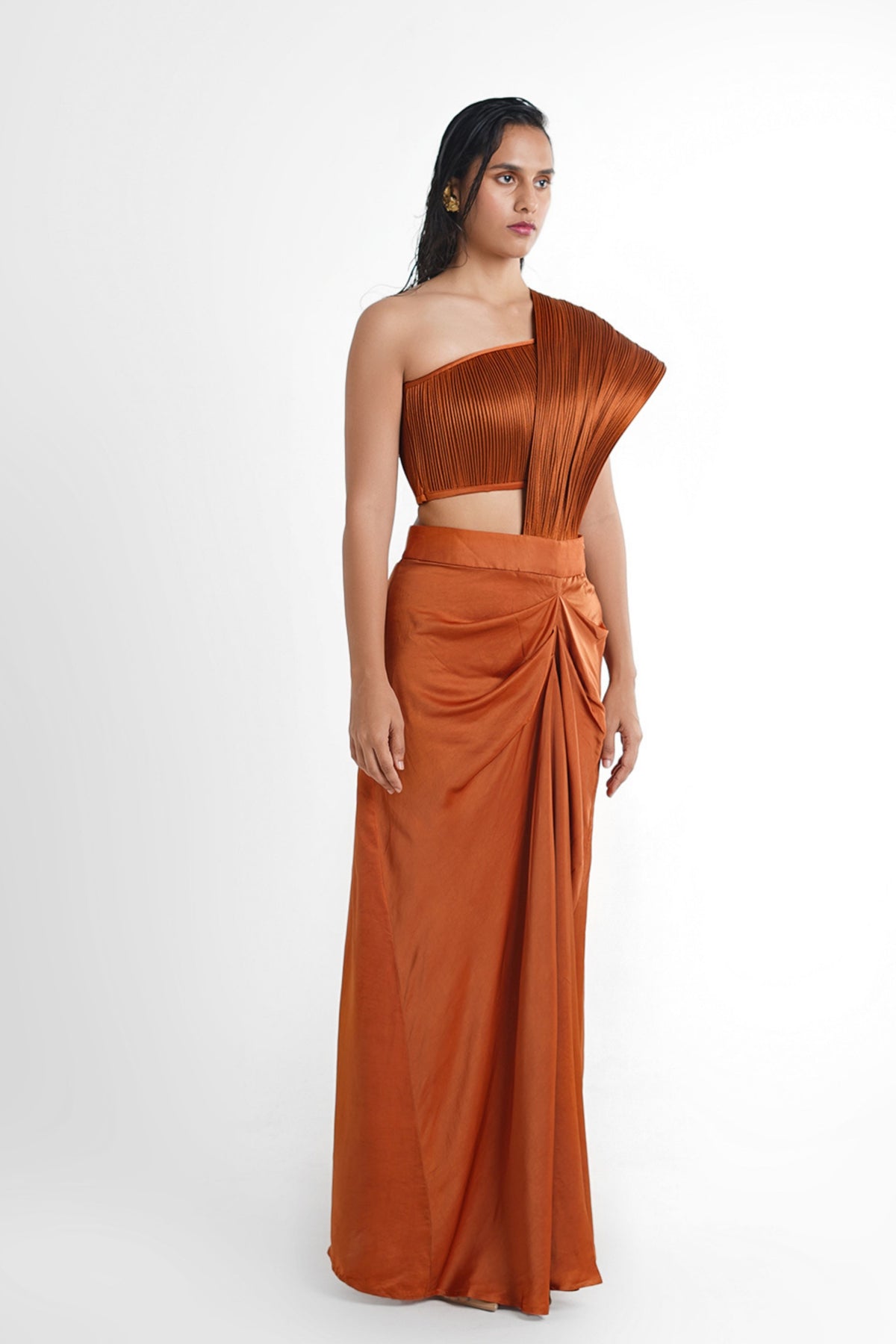 Rust Zeenat Concept Drape Saree