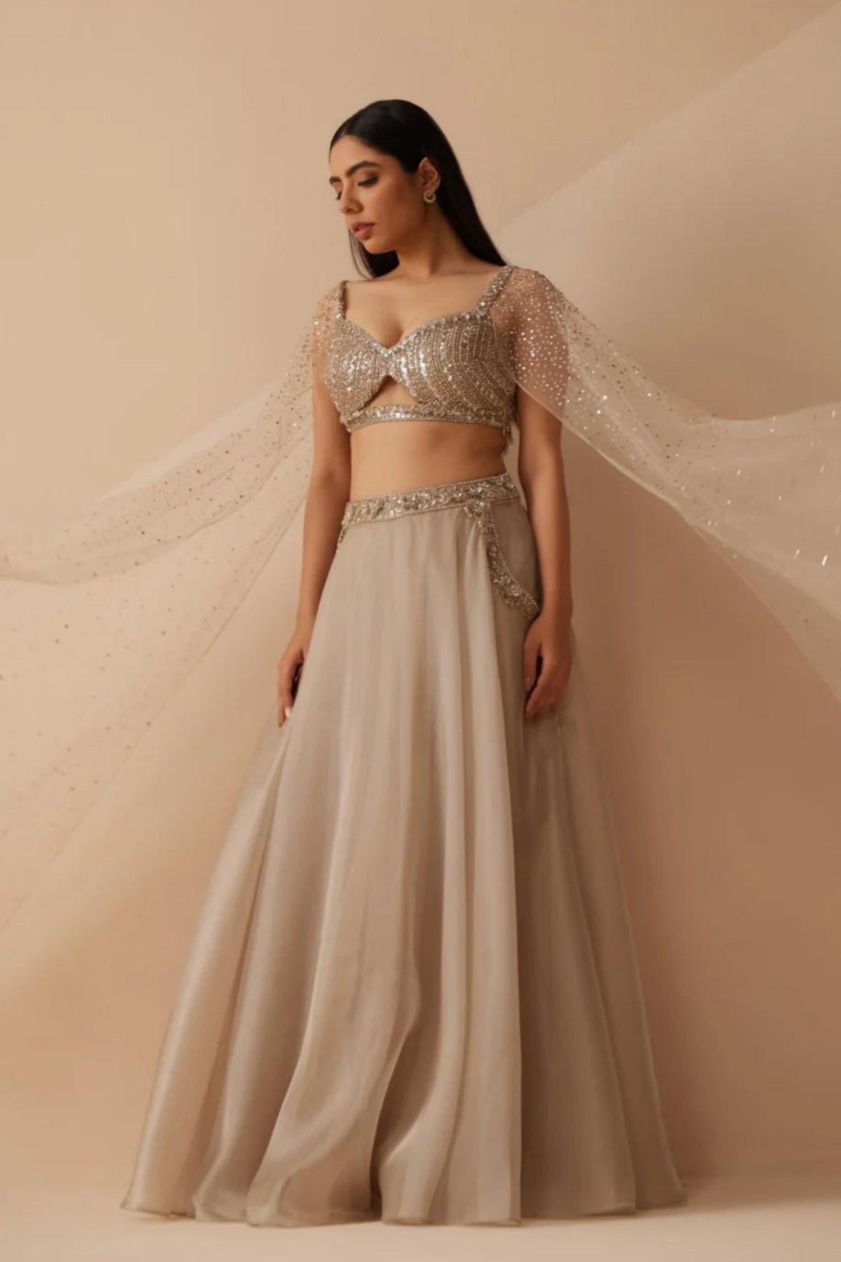 Dahlia Grey Lehenga Set