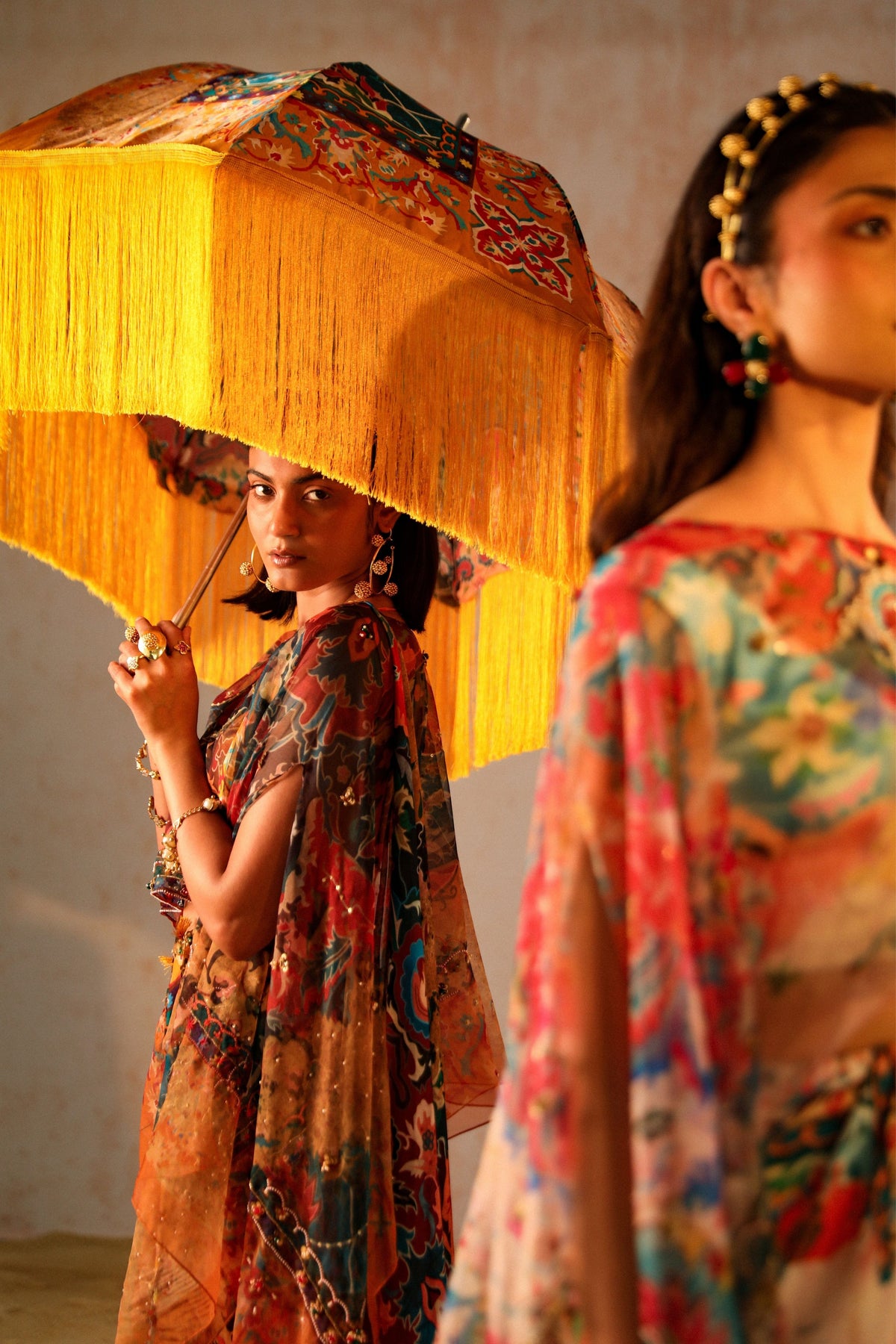 Mustard Yellow Draped Saree