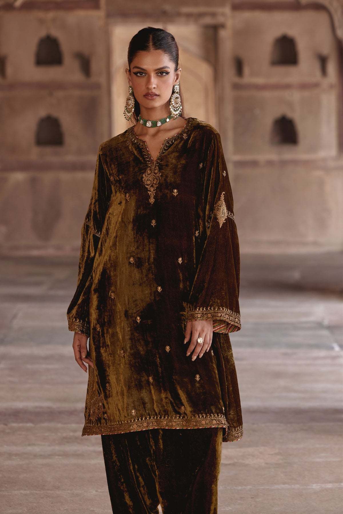 Green Anam  Kaftan Set