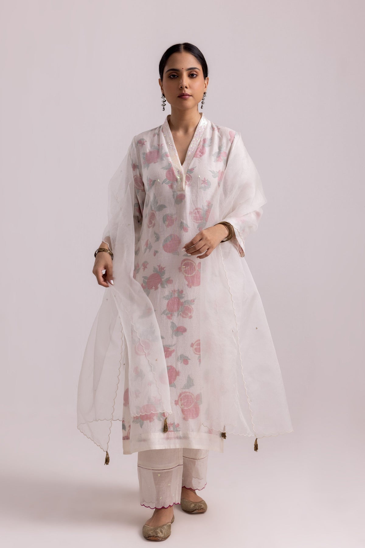 Farah White Kurta Set