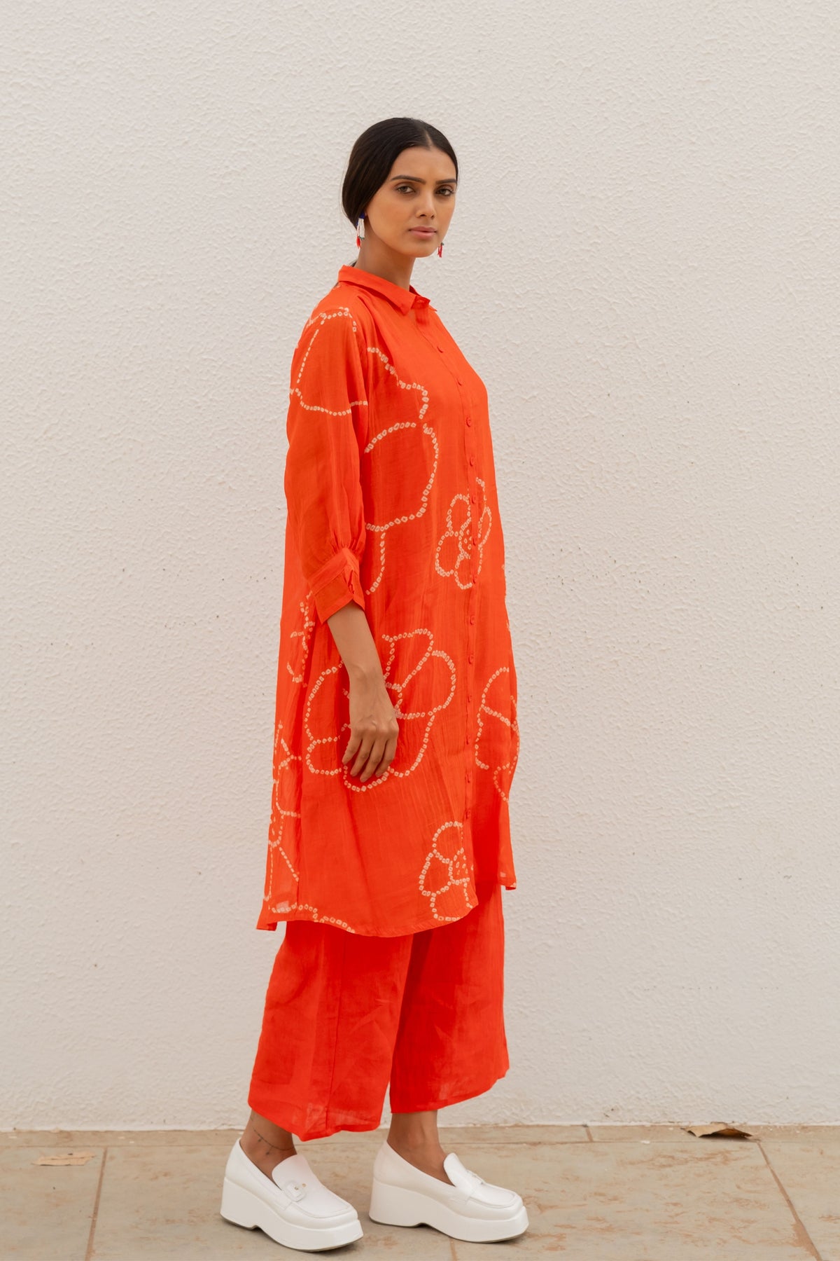 Burnt Orange Bandhani Tunic Set