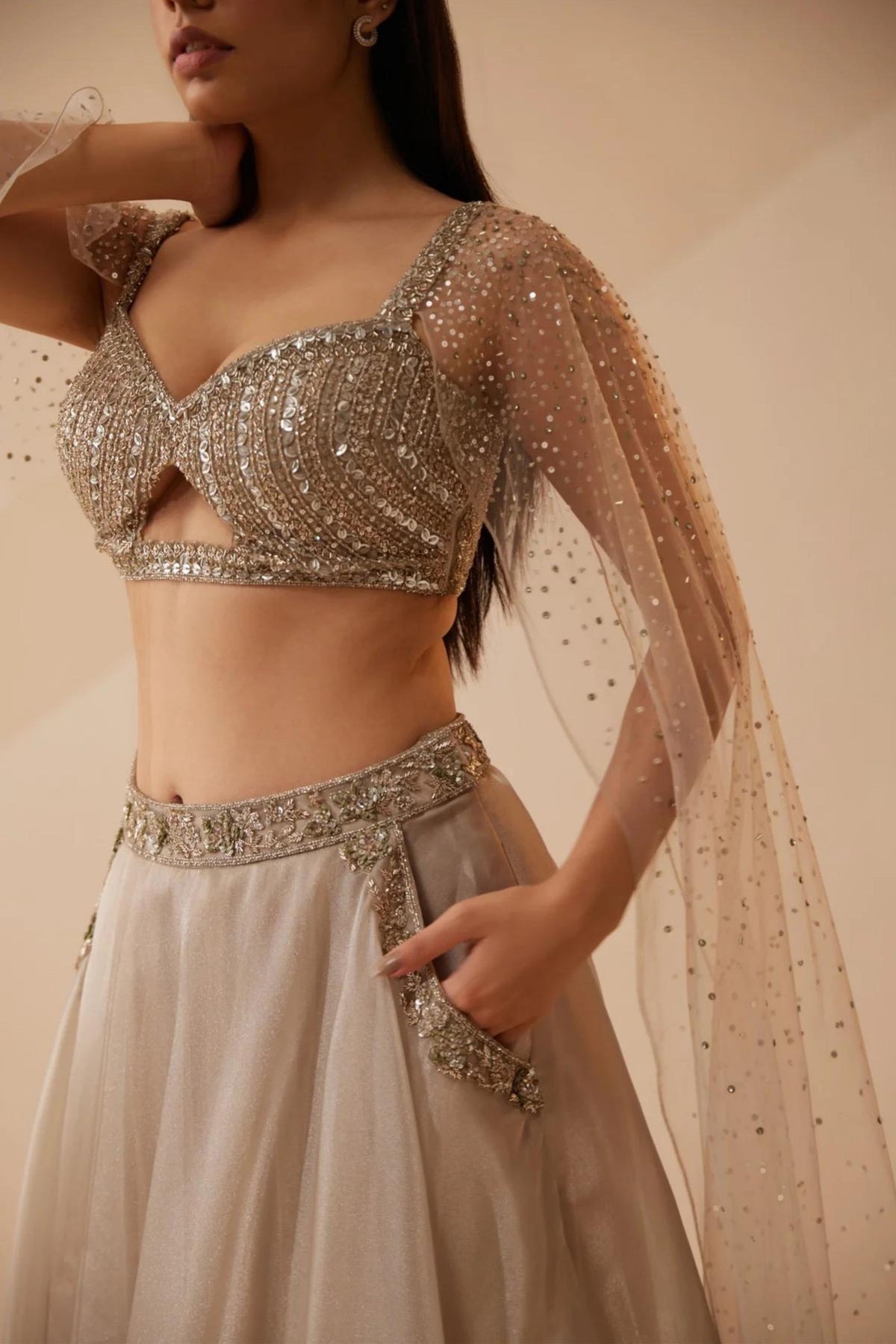 Dahlia Grey Lehenga Set