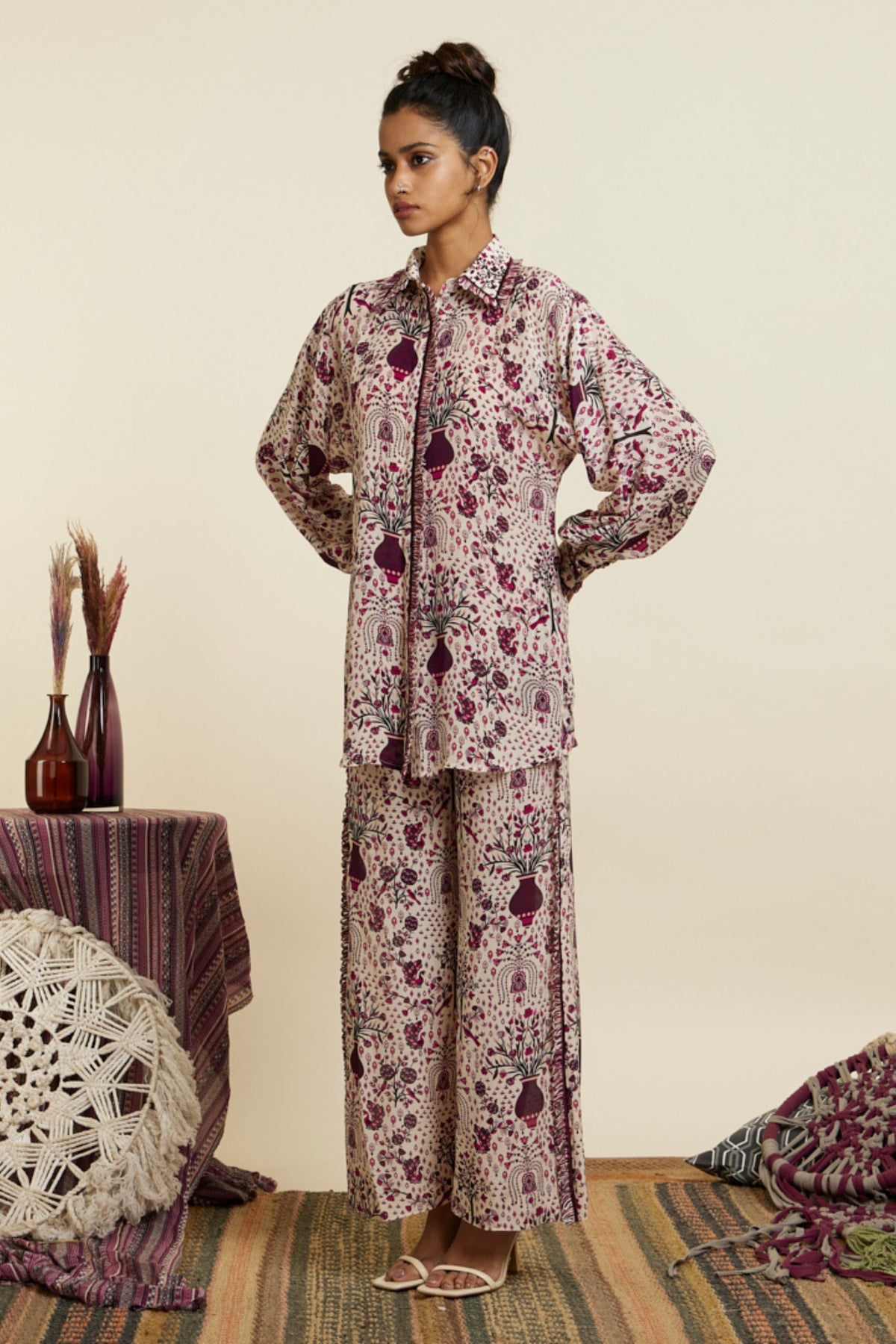 Safar Merlot Jaal Oversized Co-ord Set