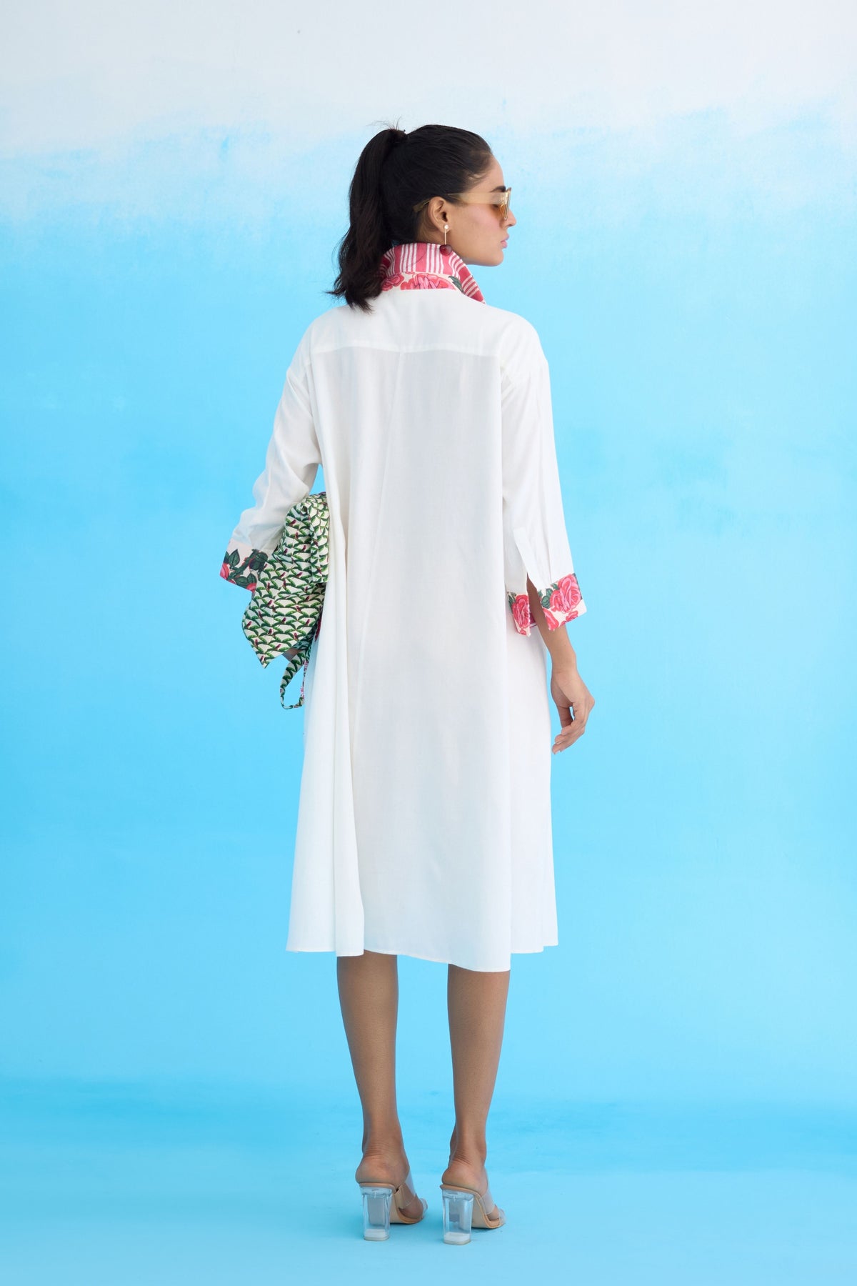 White A-line Dress With Pockets