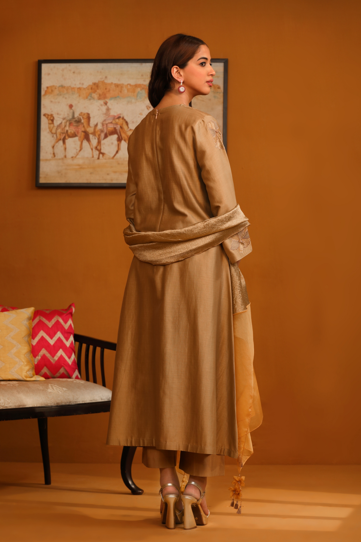 Nafeesa Applique Camel Suit Set