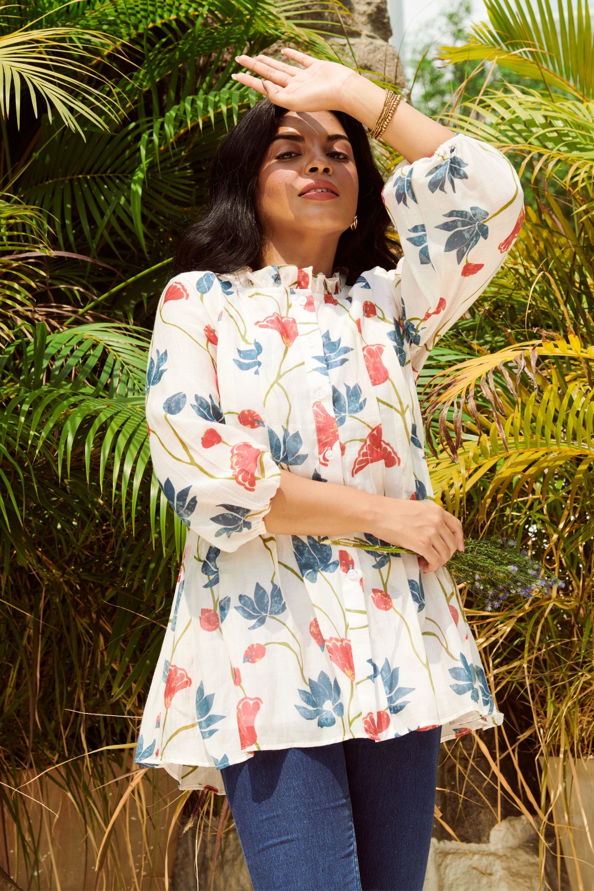 Summer Floral Shirt Ivory