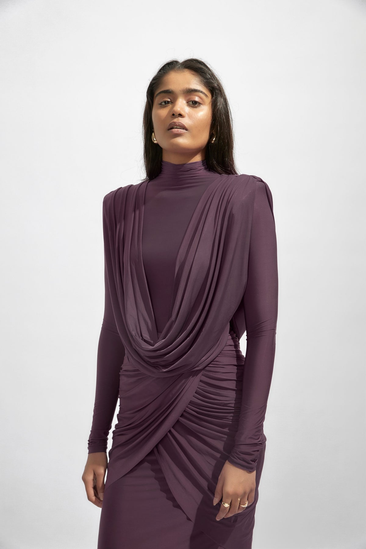 Aisha Overlapping Drape Dress