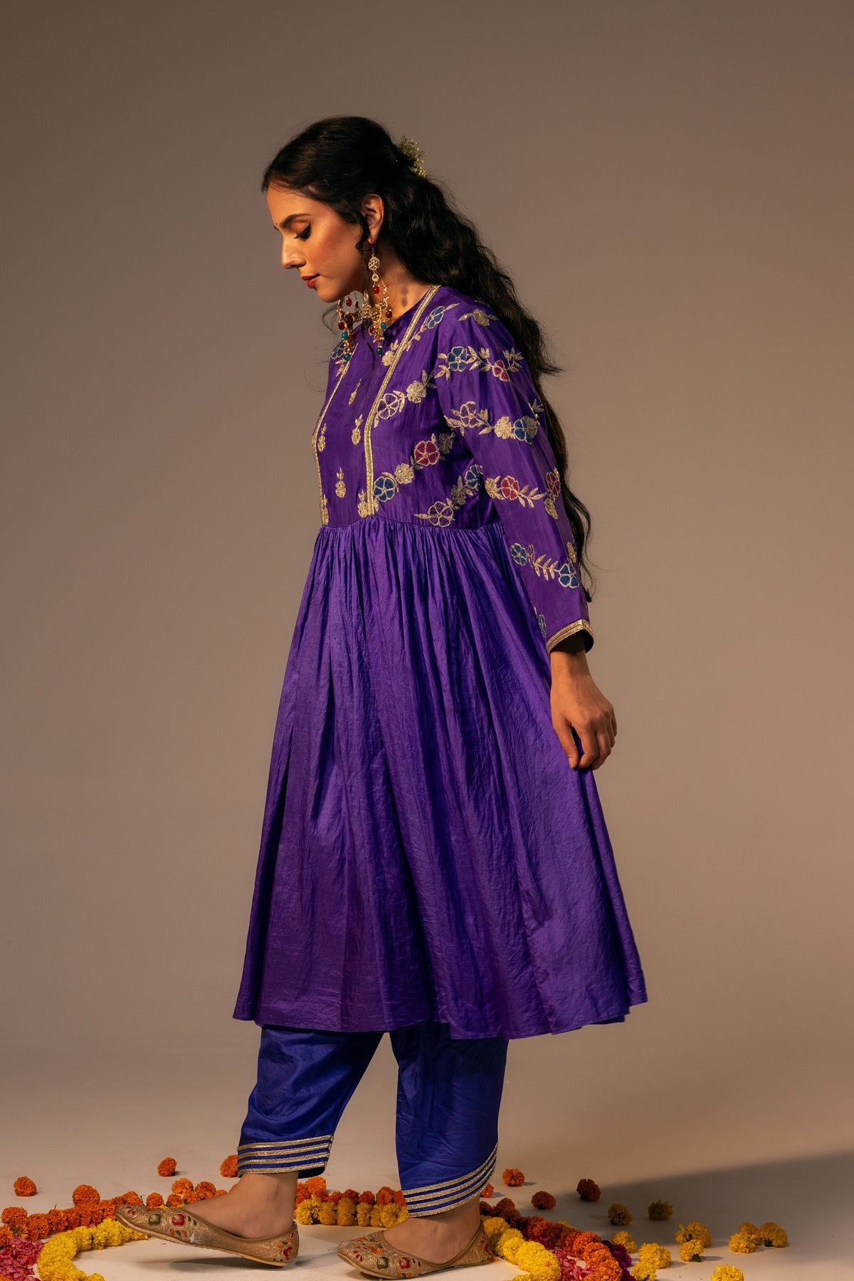 Purple Kurta Set