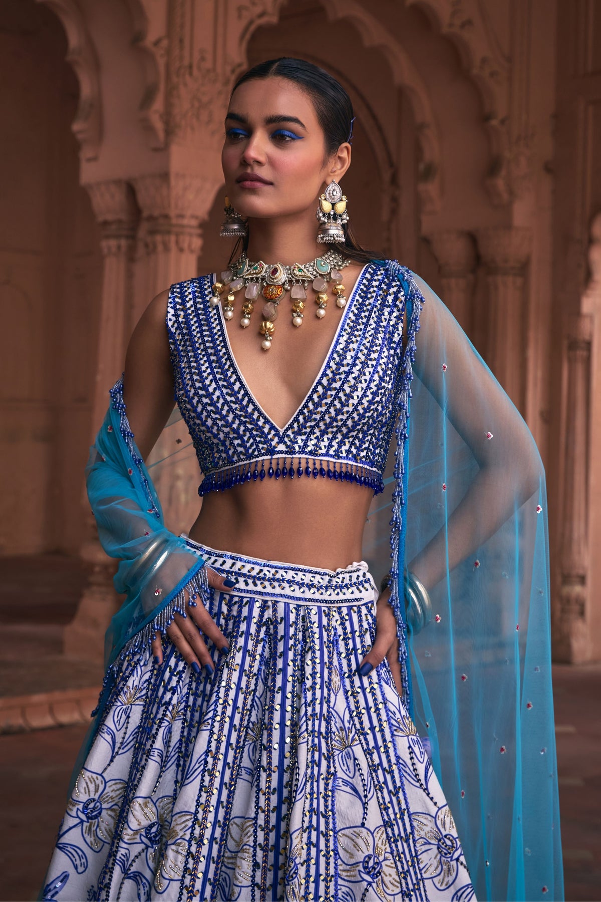 Indigo Blue Lehenga Set