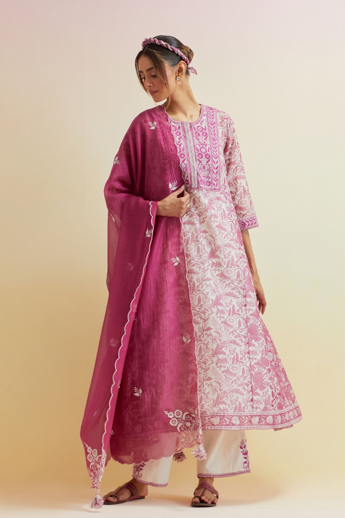 Orchid Pink A-line Kurta Set