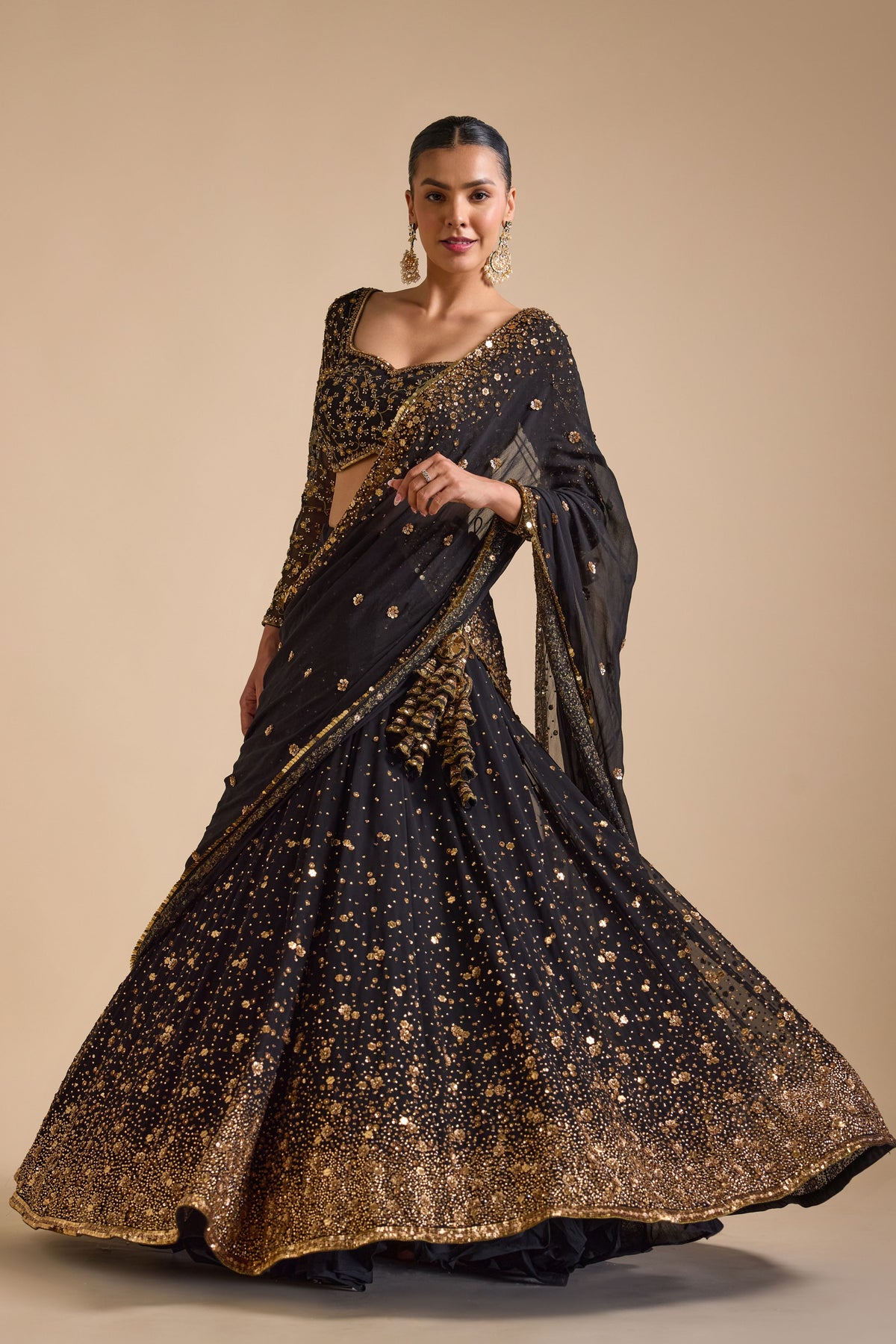 Black Mastani Lehenga Set