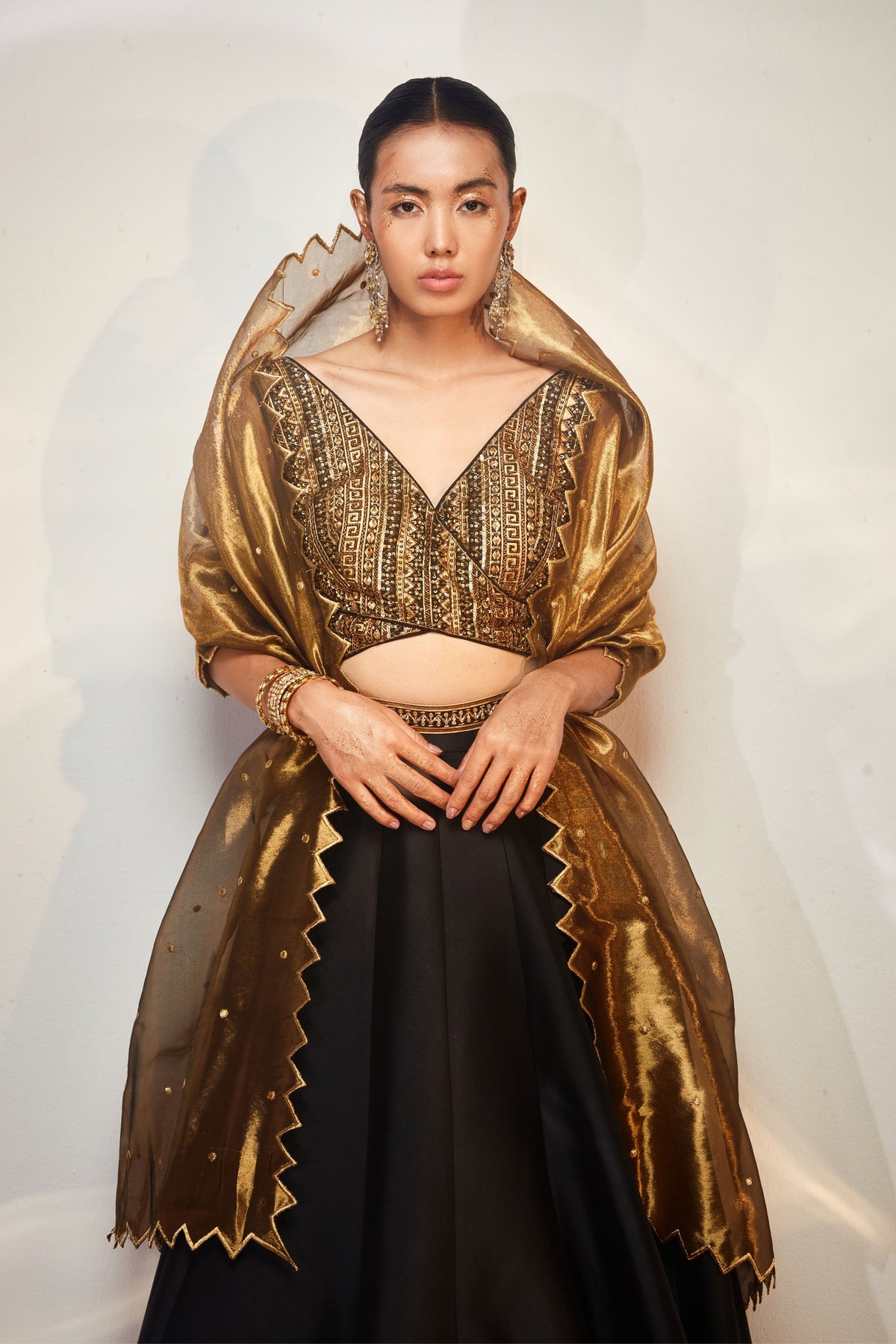 Black &amp; Gold Lehenga Set