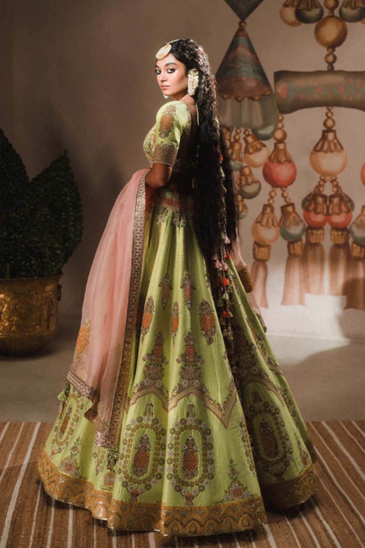 Pista Kulfi Green Lehenga Set