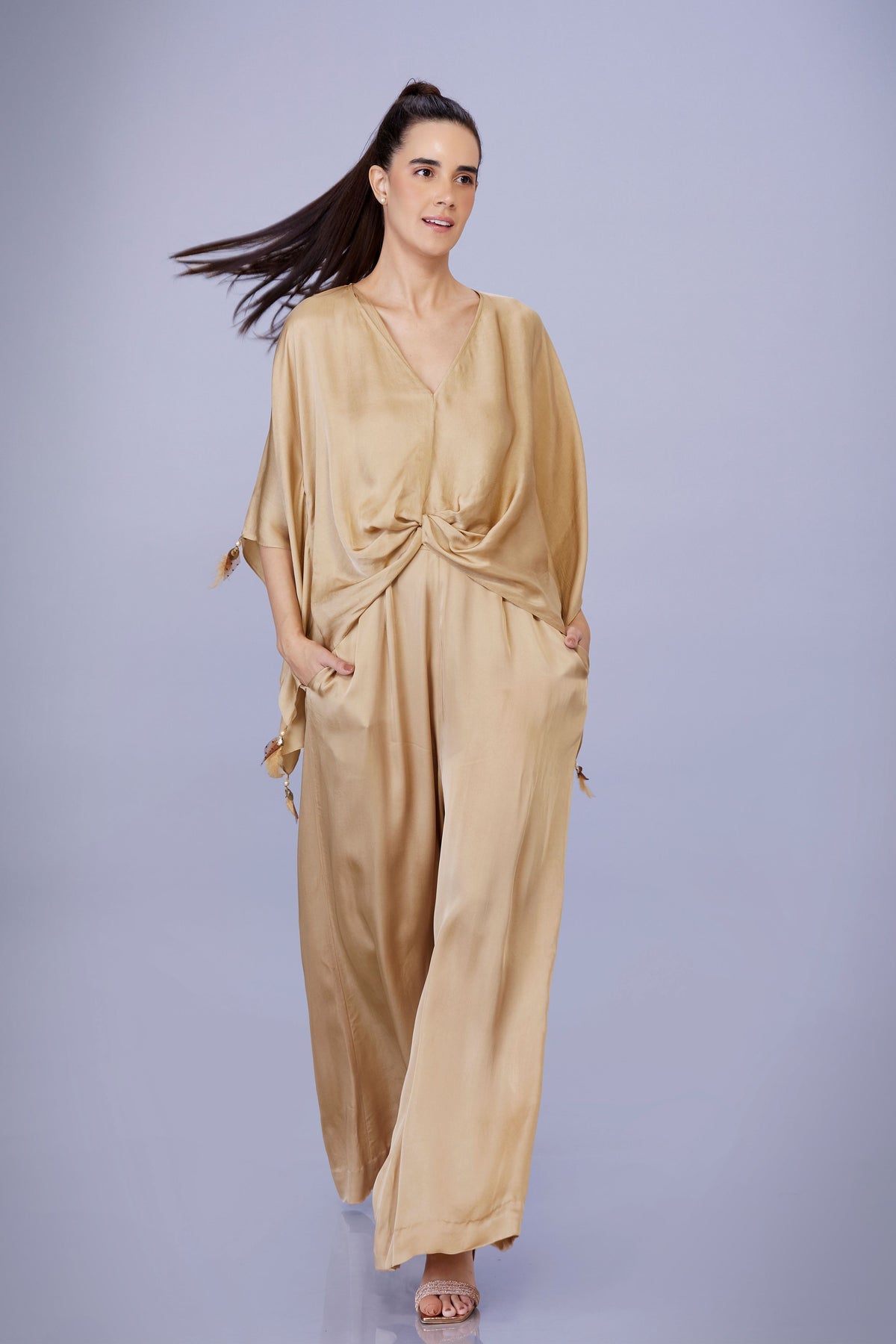 Light Gold Kaftan With Jumpsuit