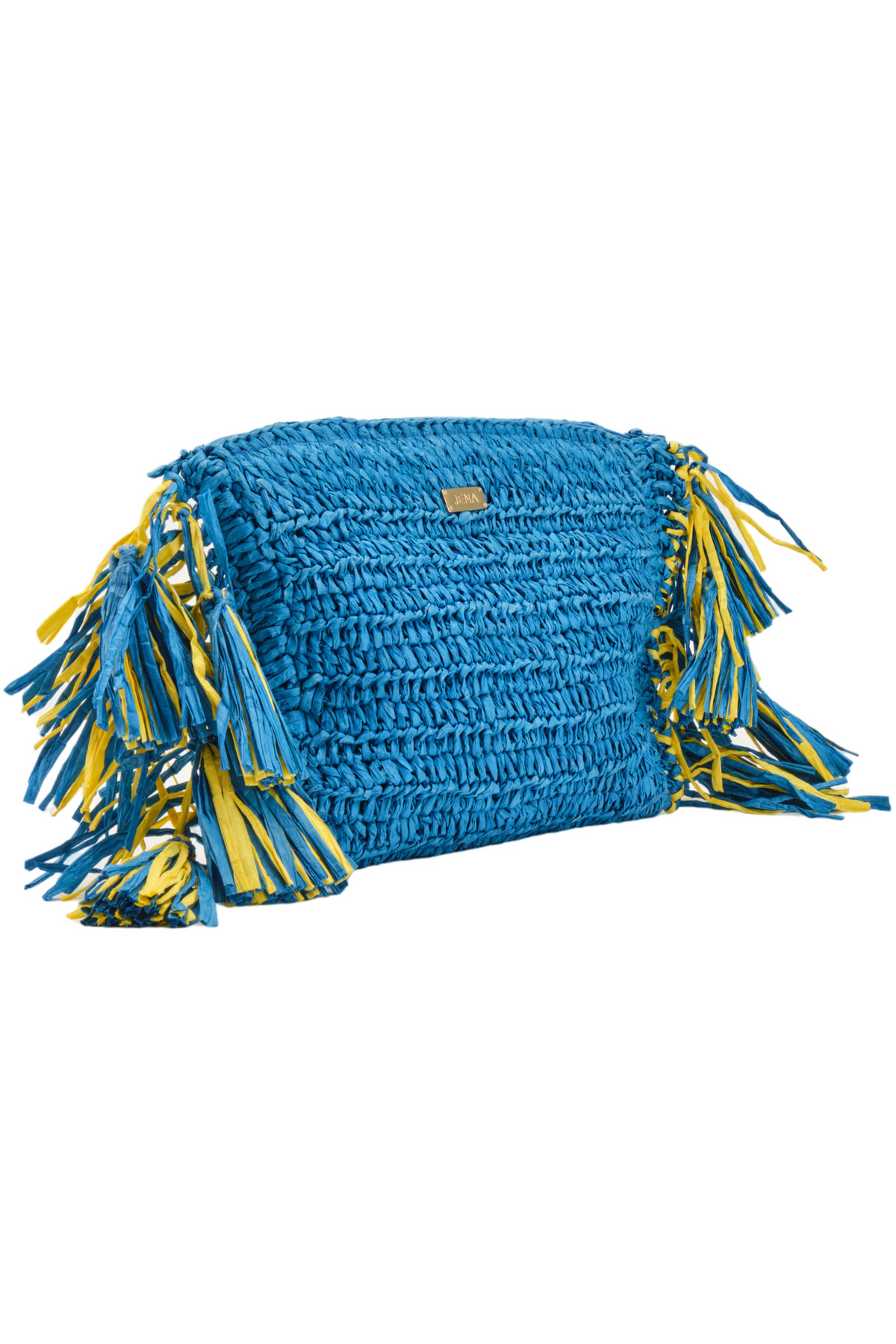 Raffia Clutch With Tassels