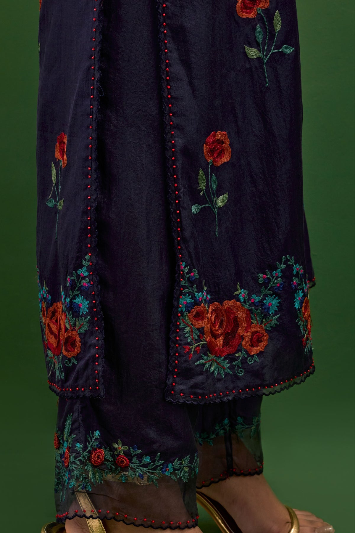 Midnight Blue Embroidery Kurta Set